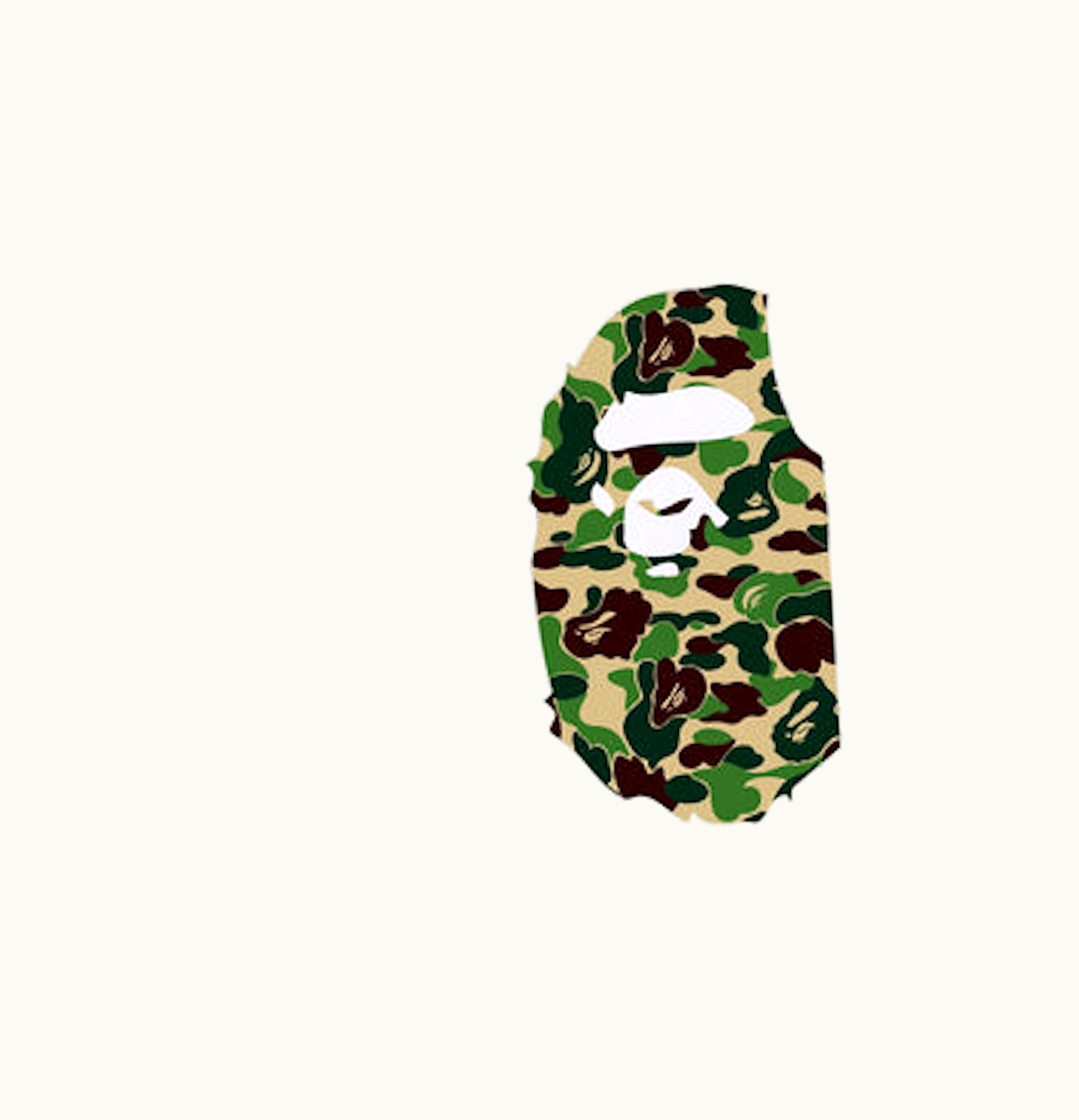 BAPE BAPE ABC Camo Single Color Side Big Ape Head Tee SS22 White Green