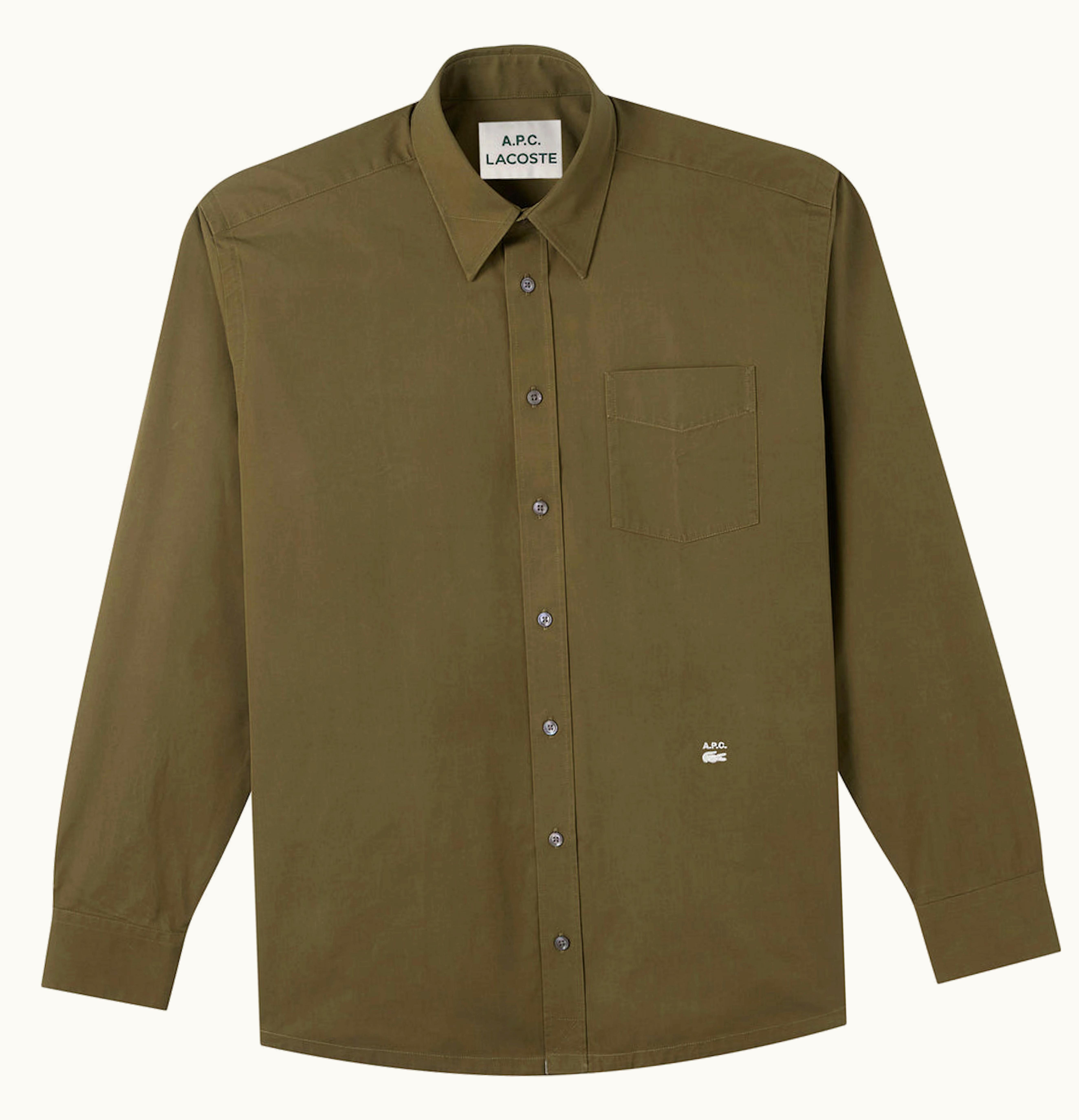 APC x Lacoste Shirt Khaki Green