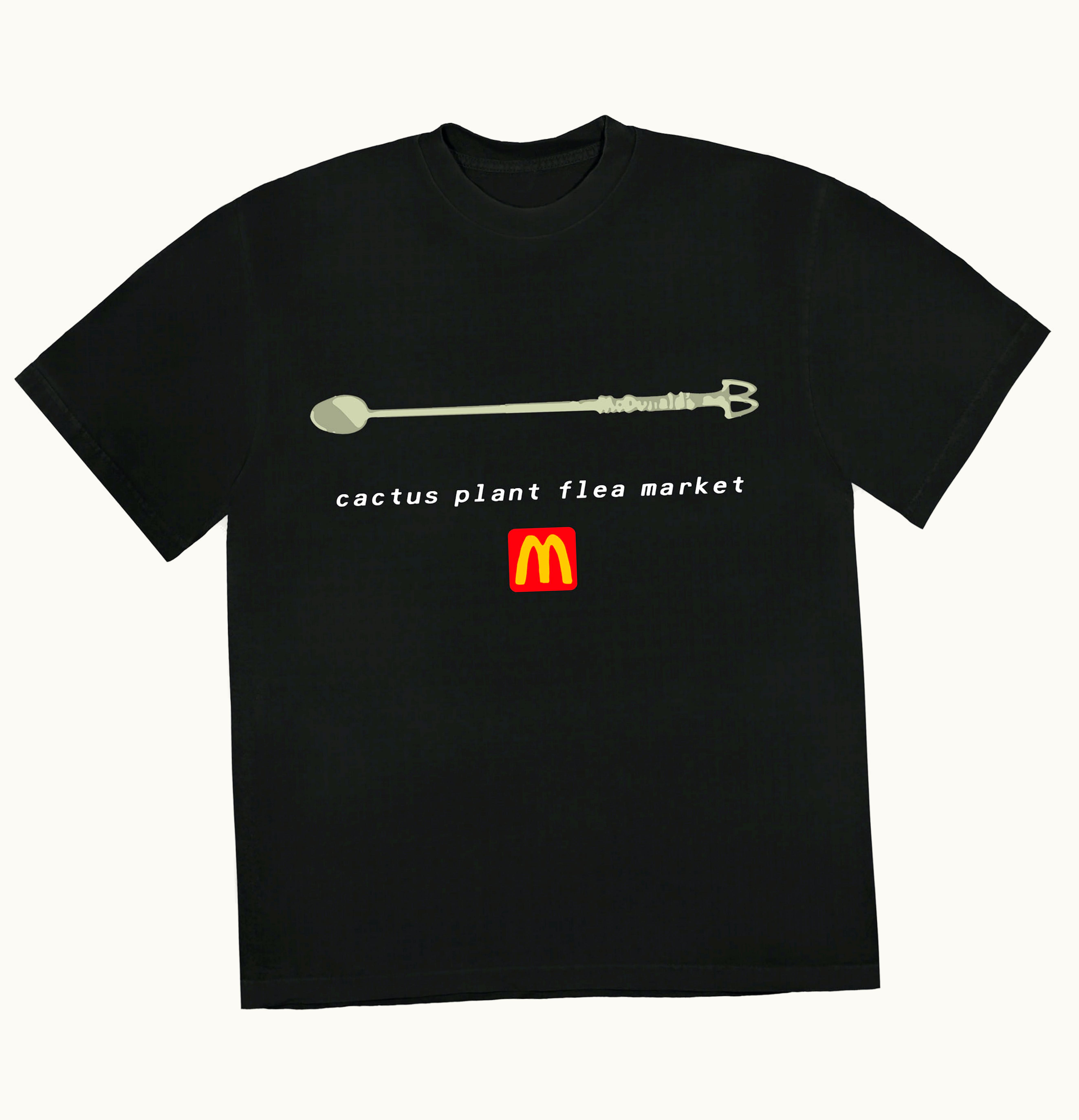 Cactus Plant Flea Market Cactus Plant Flea Market x McDonalds Coffee Stirrer T shirt Black