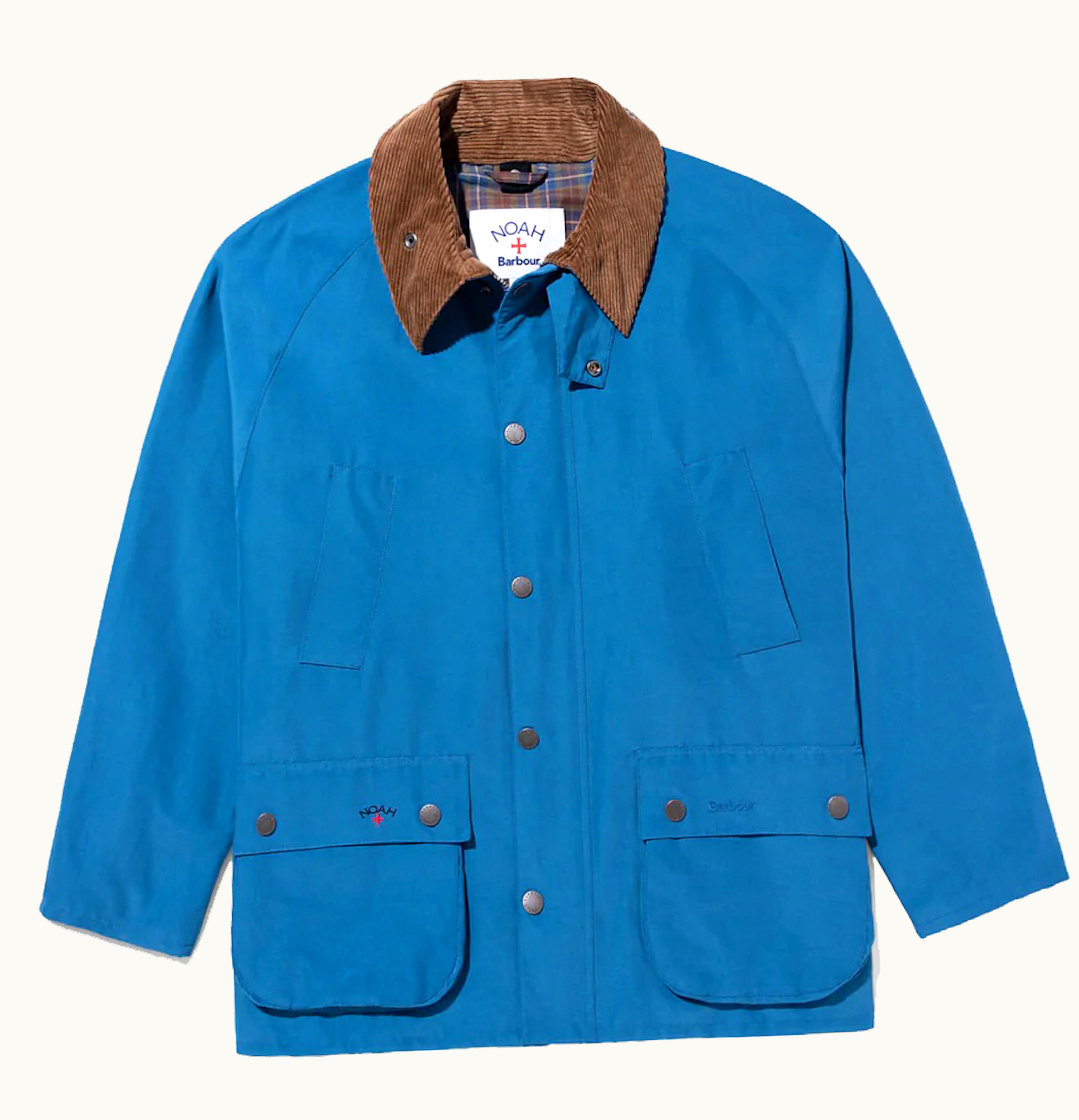 NOAH Noah Barbour 60 40 Bedale Jacket Light Blue