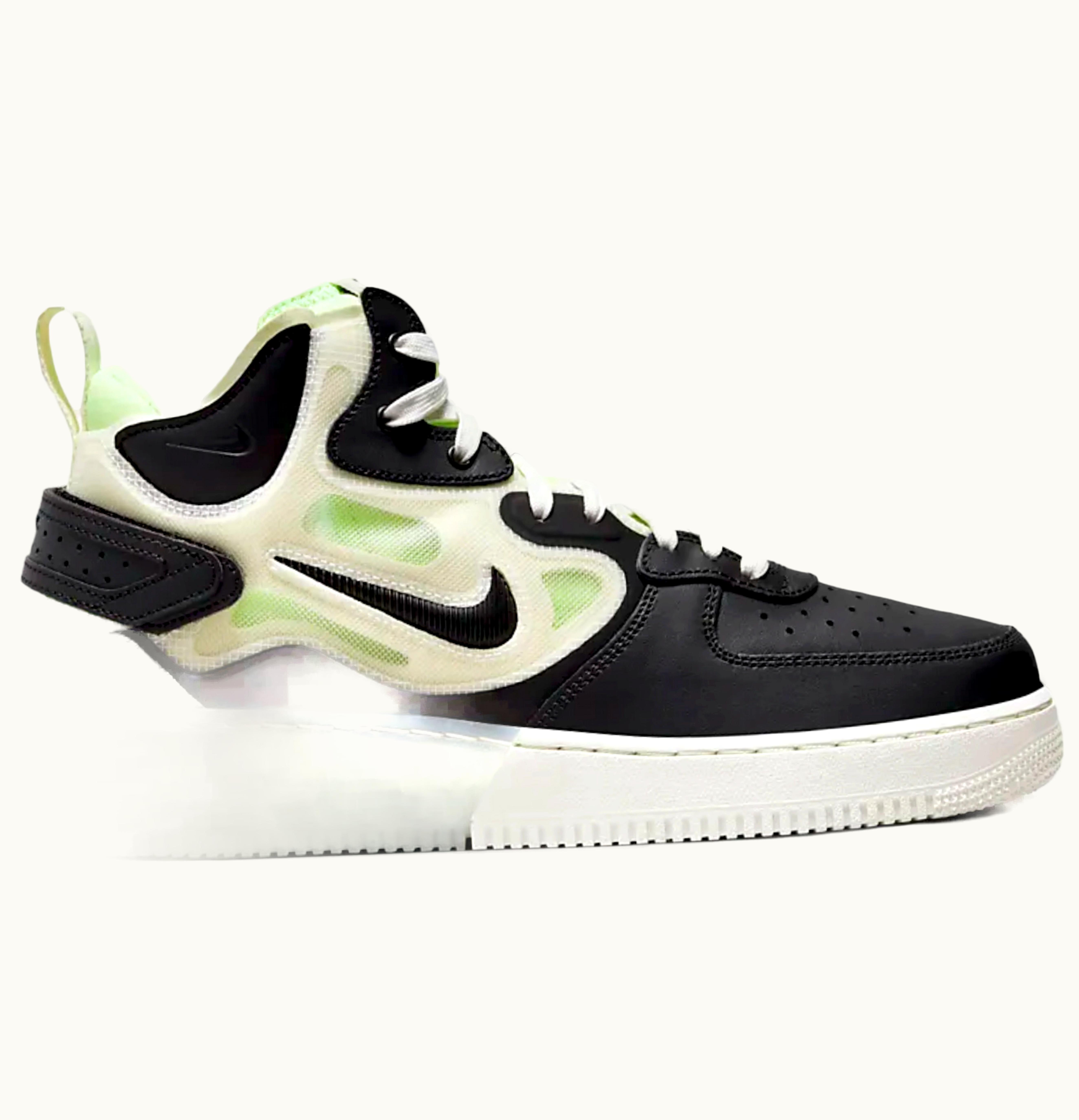 Nike Nike Air Force 1 React Mid Black Sail Ghost Green
