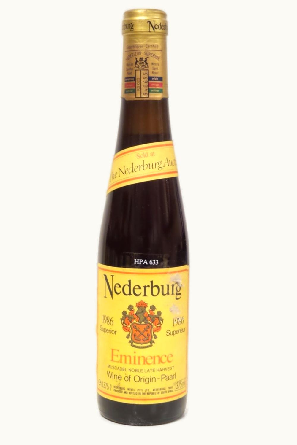 Nederburg Nederburg Prvt Bin Eminence Noble Late Harvest, 1986