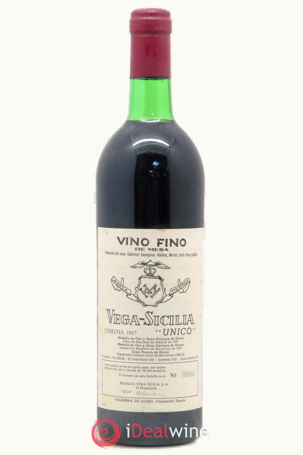 Vega Sicilia Unico Gran Reserva Ribera del Duero, 1967
