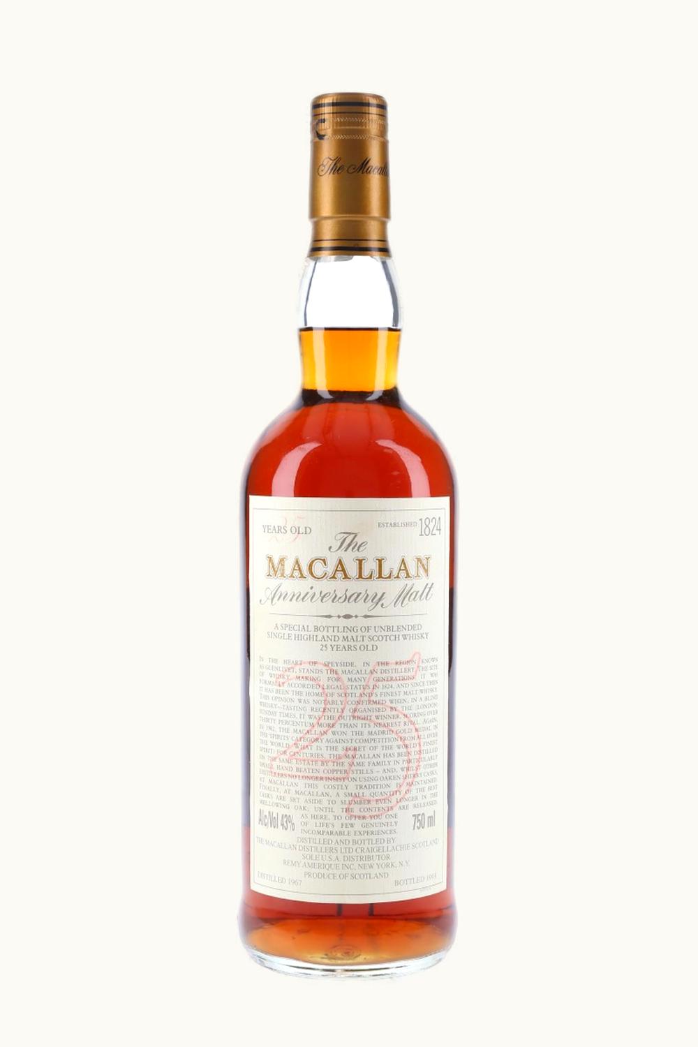 The Macallan The Macallan Anniversary Malt 25 Year Old Single Malt Scotch Whisky, 1967