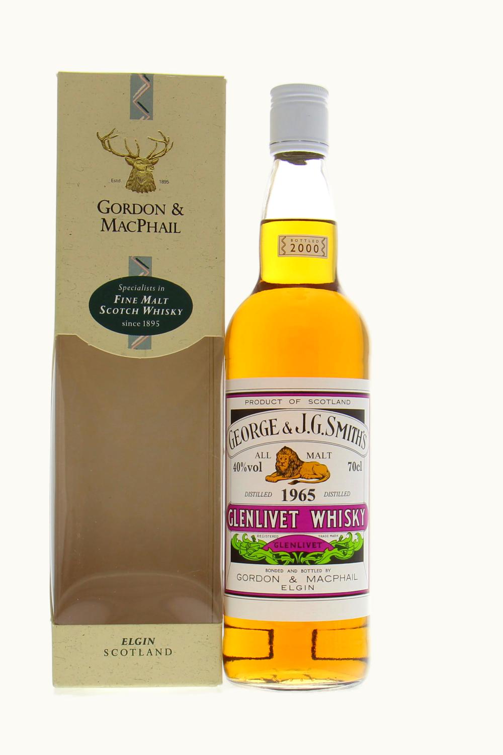 Gordon & MacPhail George & J.G. Smith's Glenlivet Vintage Single Malt Scotch Whisky, 1965