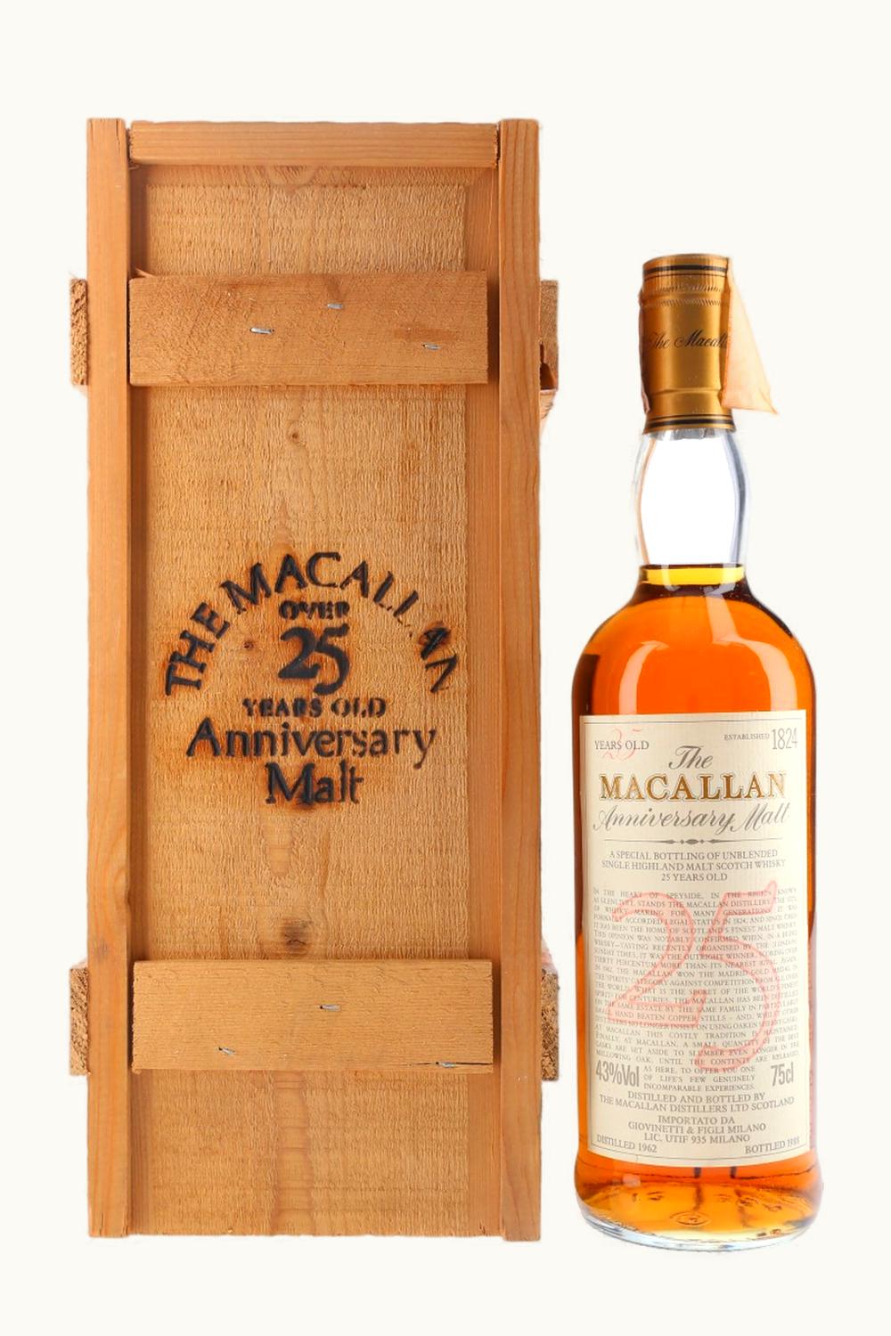 The Macallan The Macallan Anniversary Malt 25 Year Old Single Malt Scotch Whisky, 1962
