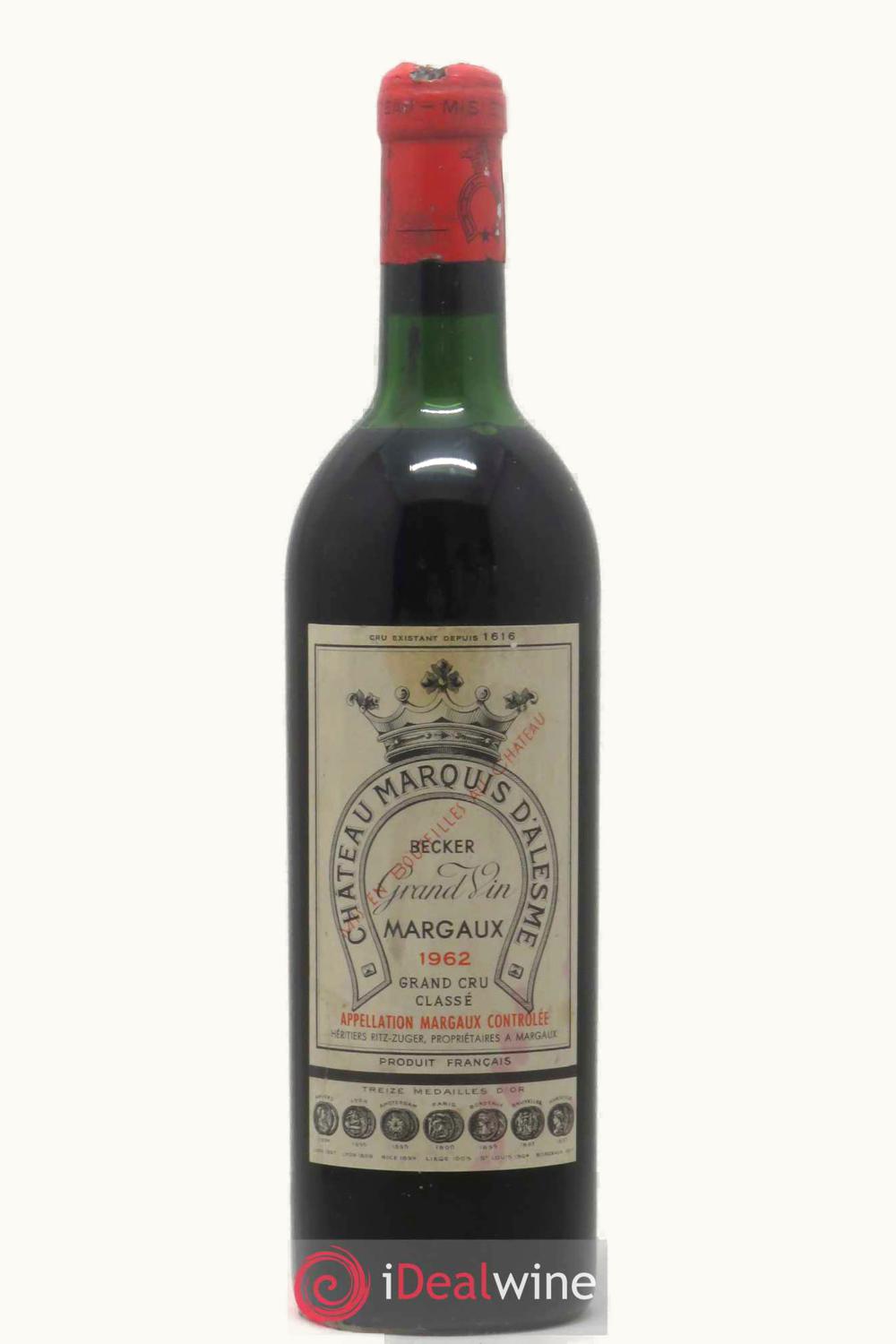 Château Marquis d'Alesme Becker Château Marquis d'Alesme Becker Margaux, 1962