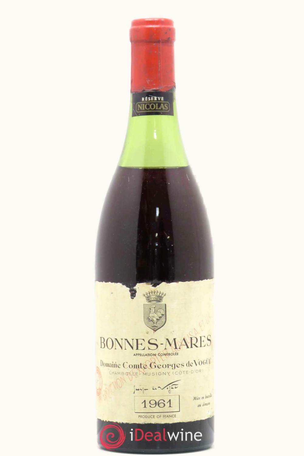 Domaine Comte George de Vogue Domaine Comte George de Vogue Grand Cru Bonnes Mares, Chambolle-Musigny, Côte de Nuits, Burgundy, 1961