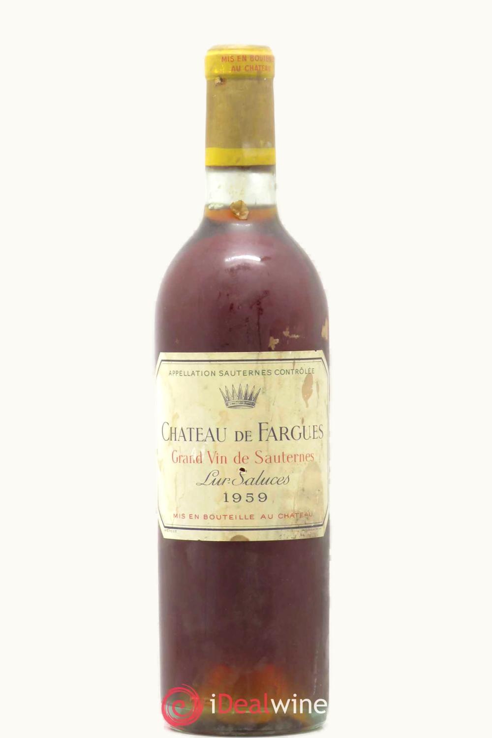 Château de Fargues de Fargues Sauternes, Bordeaux, 1959