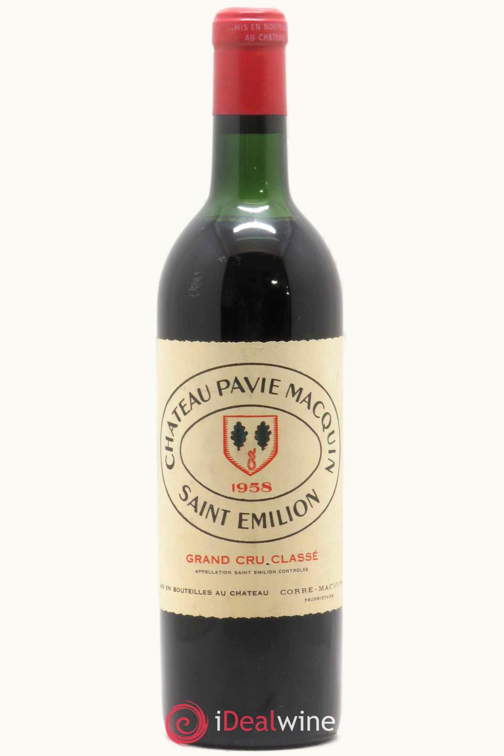 Château Pavie Château Pavie St. Emilion Grand Cru, Bordeaux, 1958