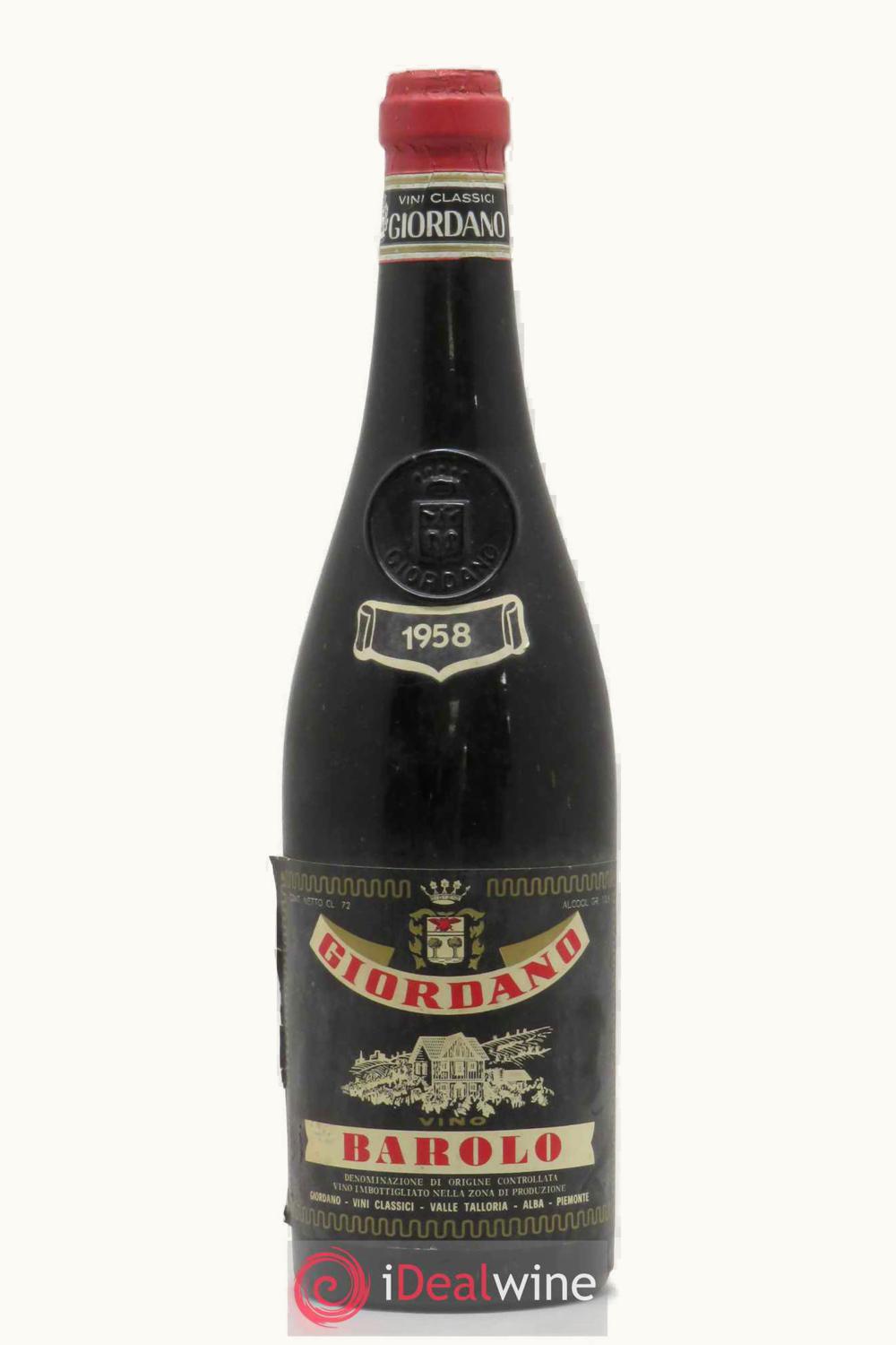 Giordano Giordano DOCG Barolo, Piemonte, Italy, 1958