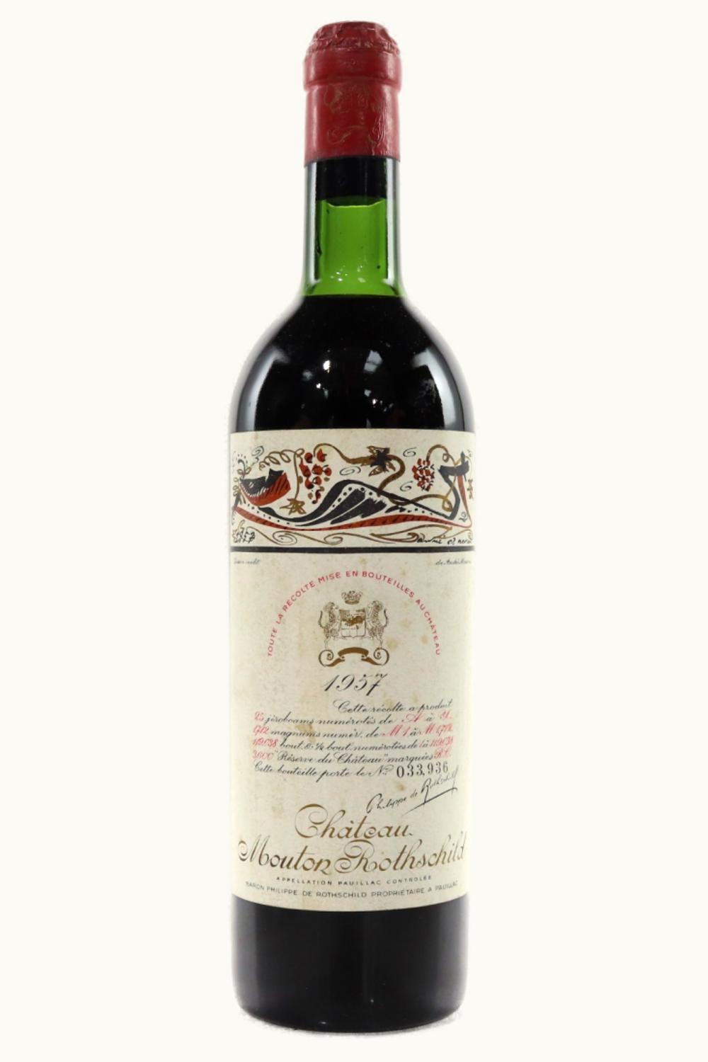 Château Mouton Rothschild Pauillac, Médoc, Bordeaux, 1957