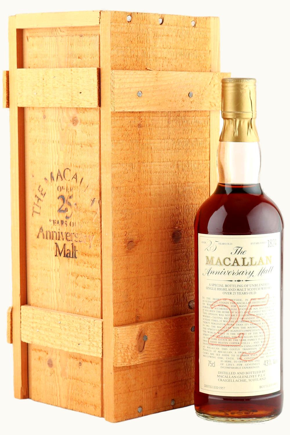 The Macallan The Macallan Anniversary Malt 25 Year Old Single Malt Scotch Whisky, Speyside, Highlands, Scotland, 1957