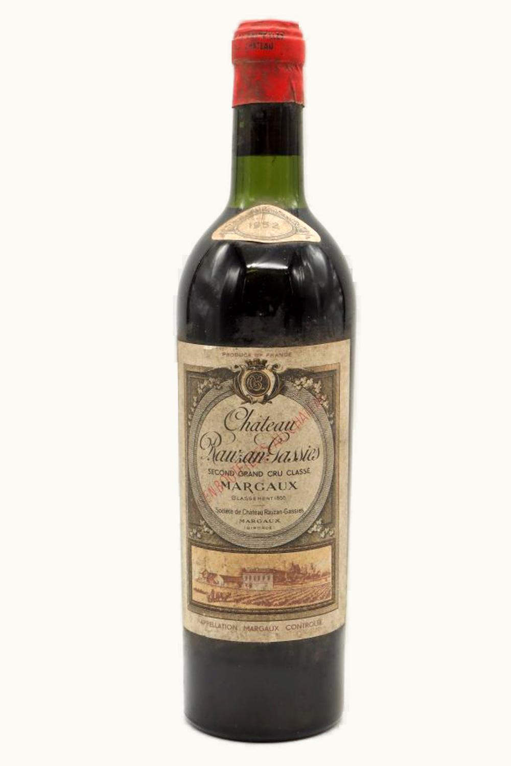 Château Rauzan-Gassies Château Rauzan-Gassies Margaux, Médoc, Bordeaux, France, 1952