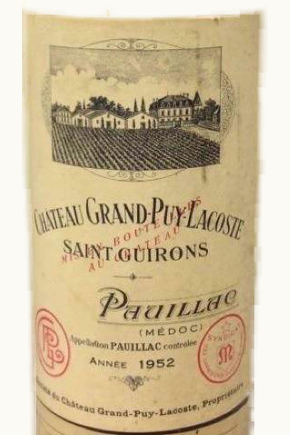 Château Grand-Puy-Lacoste Château Grand-Puy-Lacoste Pauillac, Médoc, Bordeaux, France, 1952