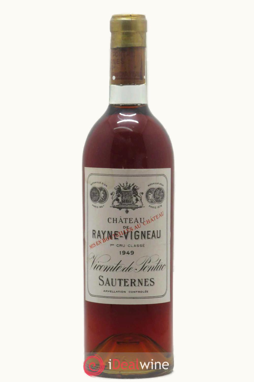 Château de Rayne Vigneau Château de Rayne Vigneau Sauternes Bordeaux, 1949