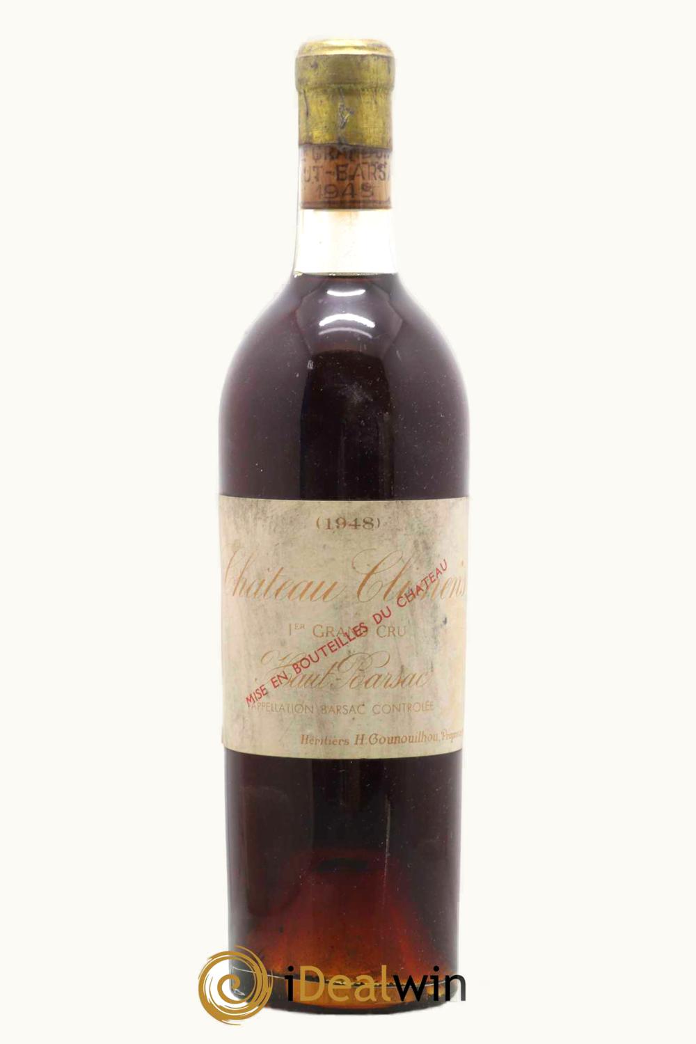 Château Climens Château Climens Barsac Sauternes Bordeaux, 1948