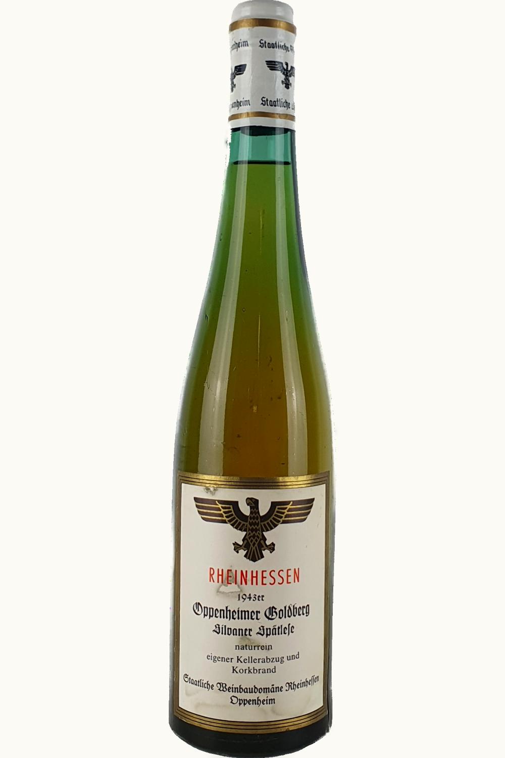 Staatlicher Hofkeller Dom Goldberg Silvaner Spätlese Oppenheimer Rheinterrasse, 1943