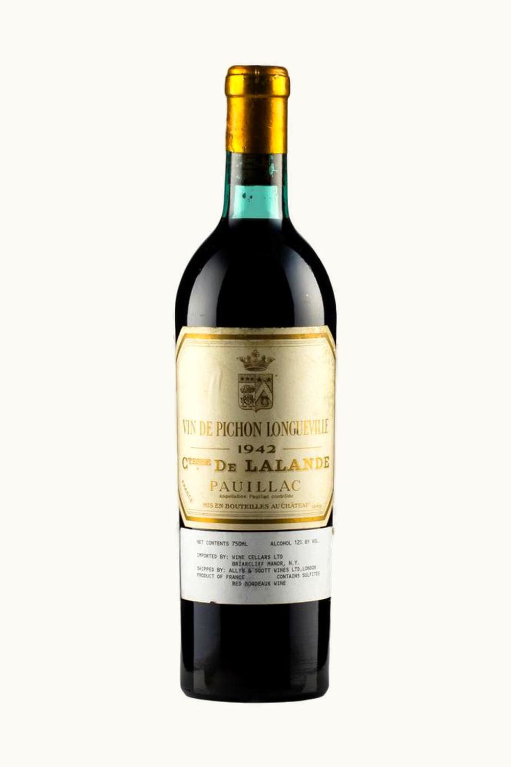 Château Pichon Longueville Comtesse de Lalande Pauillac Médoc Bordeaux, 1942