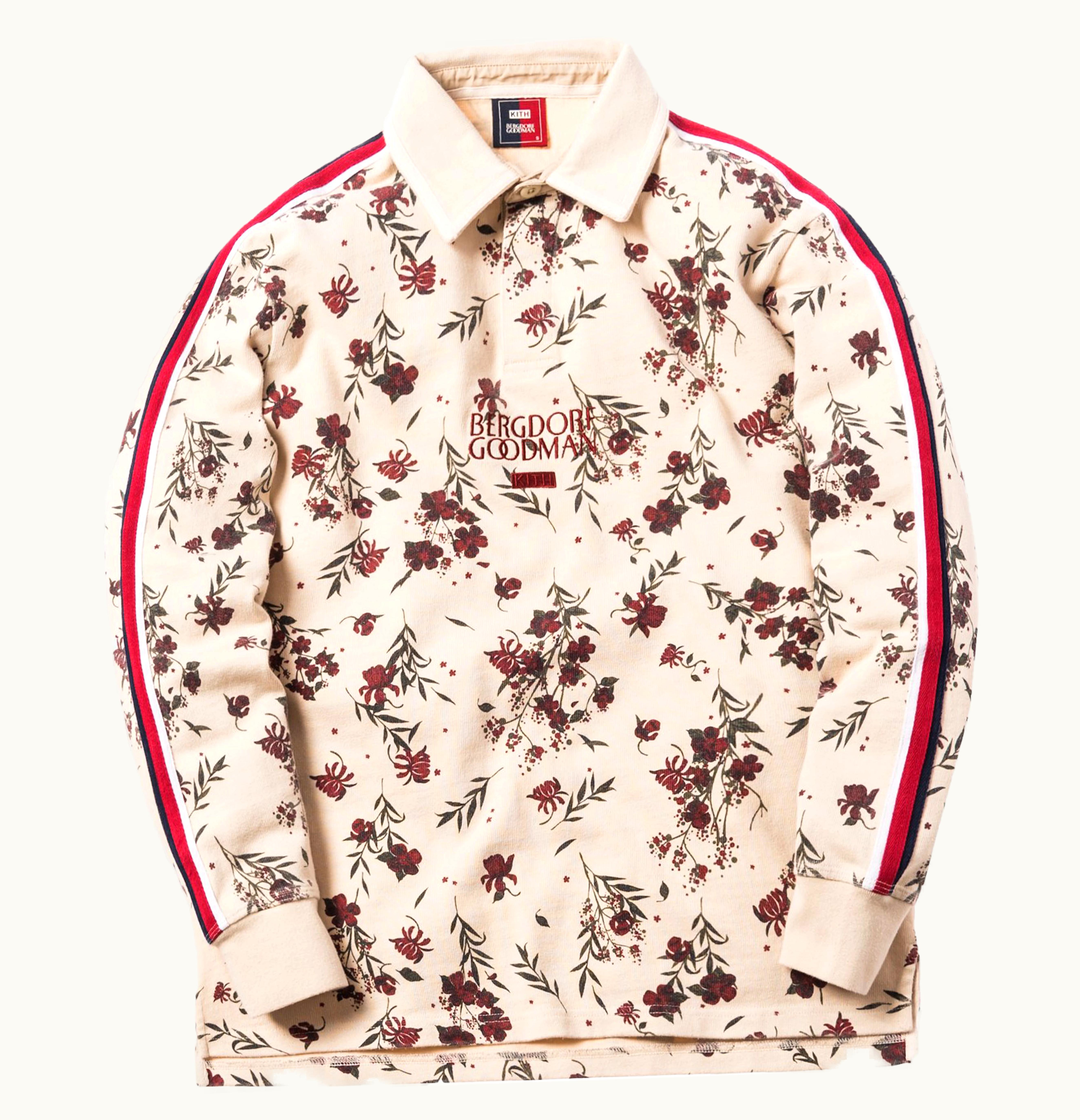 Kith Kith x Bergdorf Goodman Floral Rugby Shirt Off White