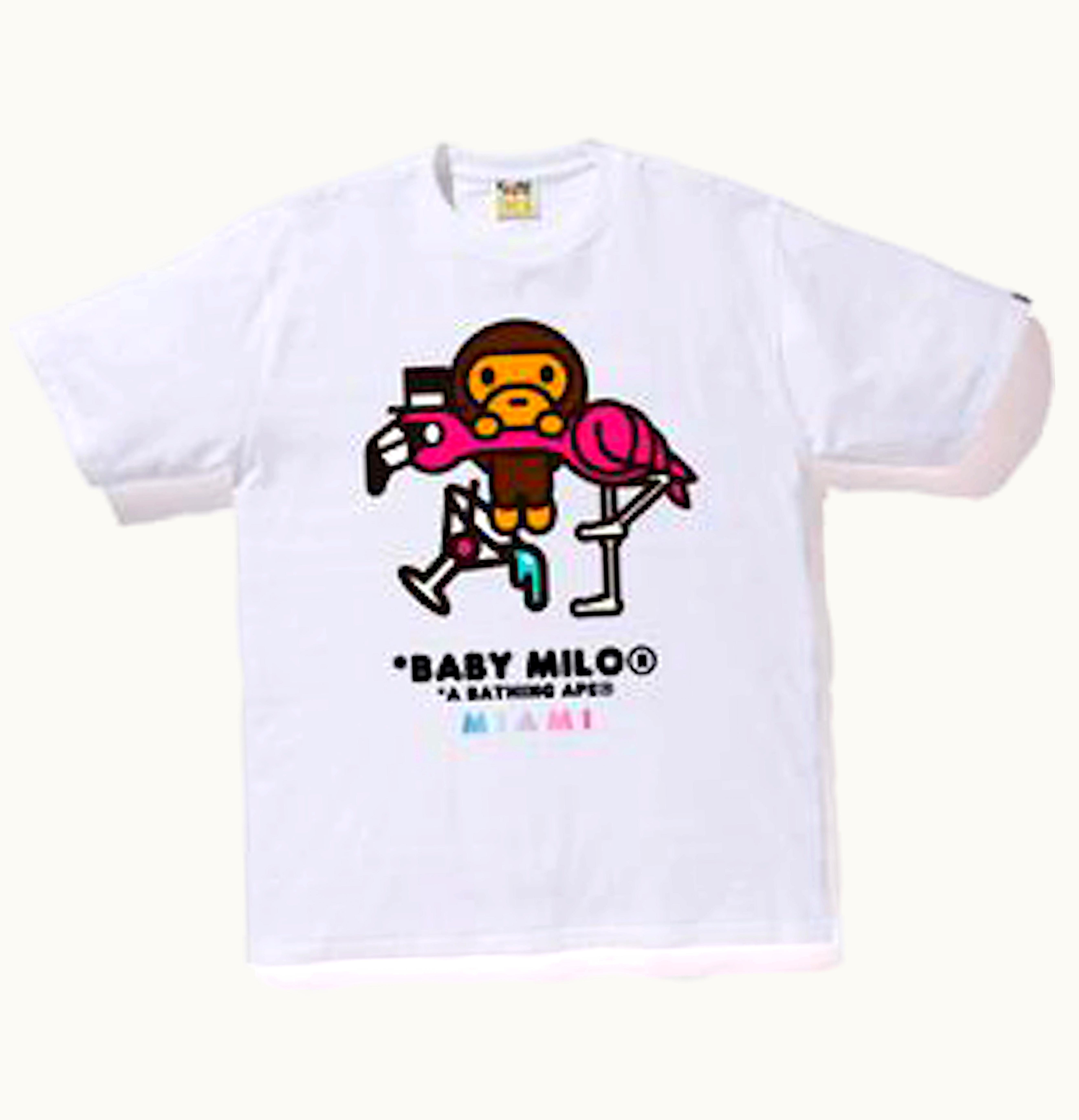 BAPE BAPE Store Miami Baby Milo Flamingo Tee White