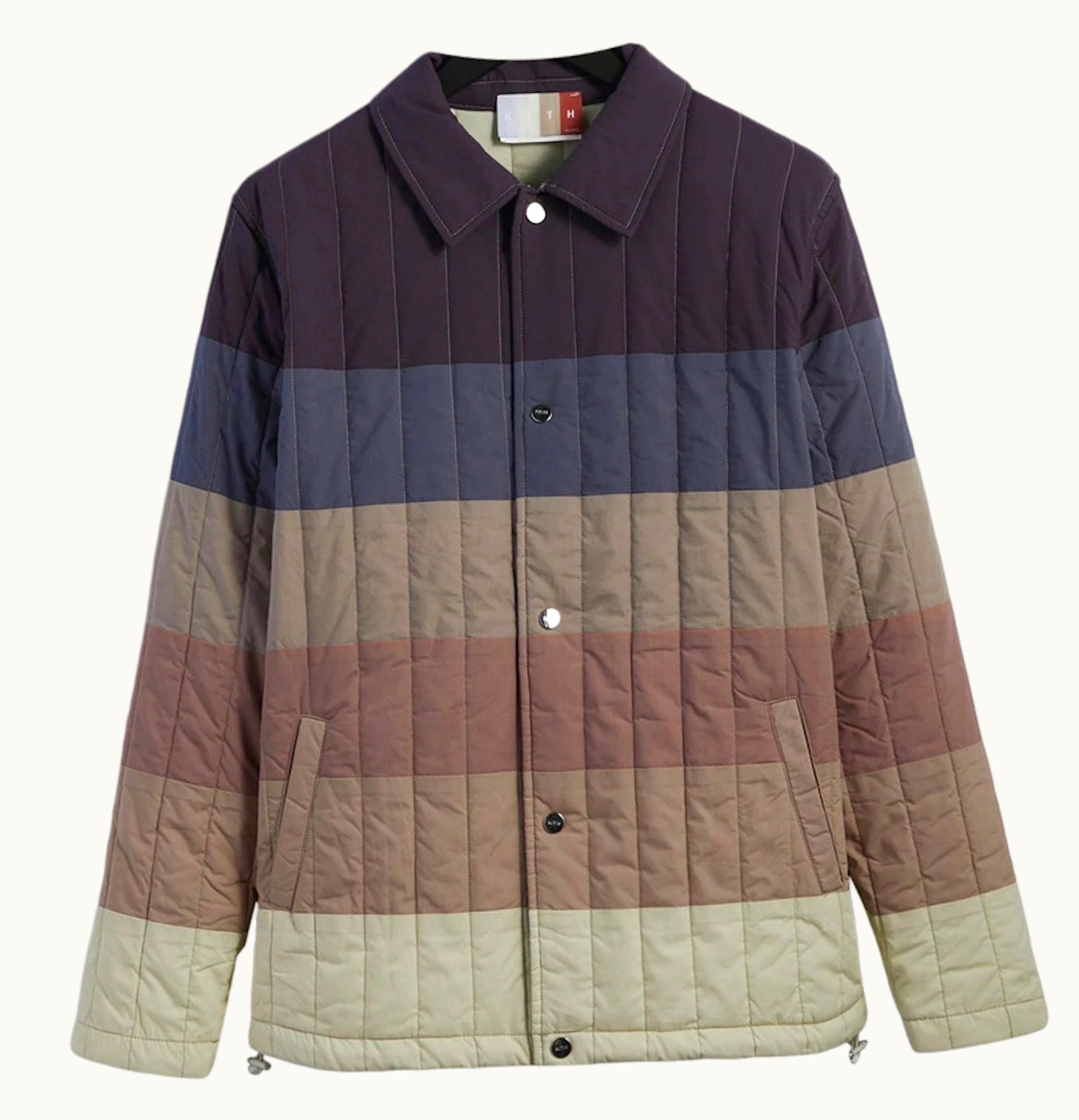 Kith Kith Striped Poplin Carmine Coaches Jacket Battleship