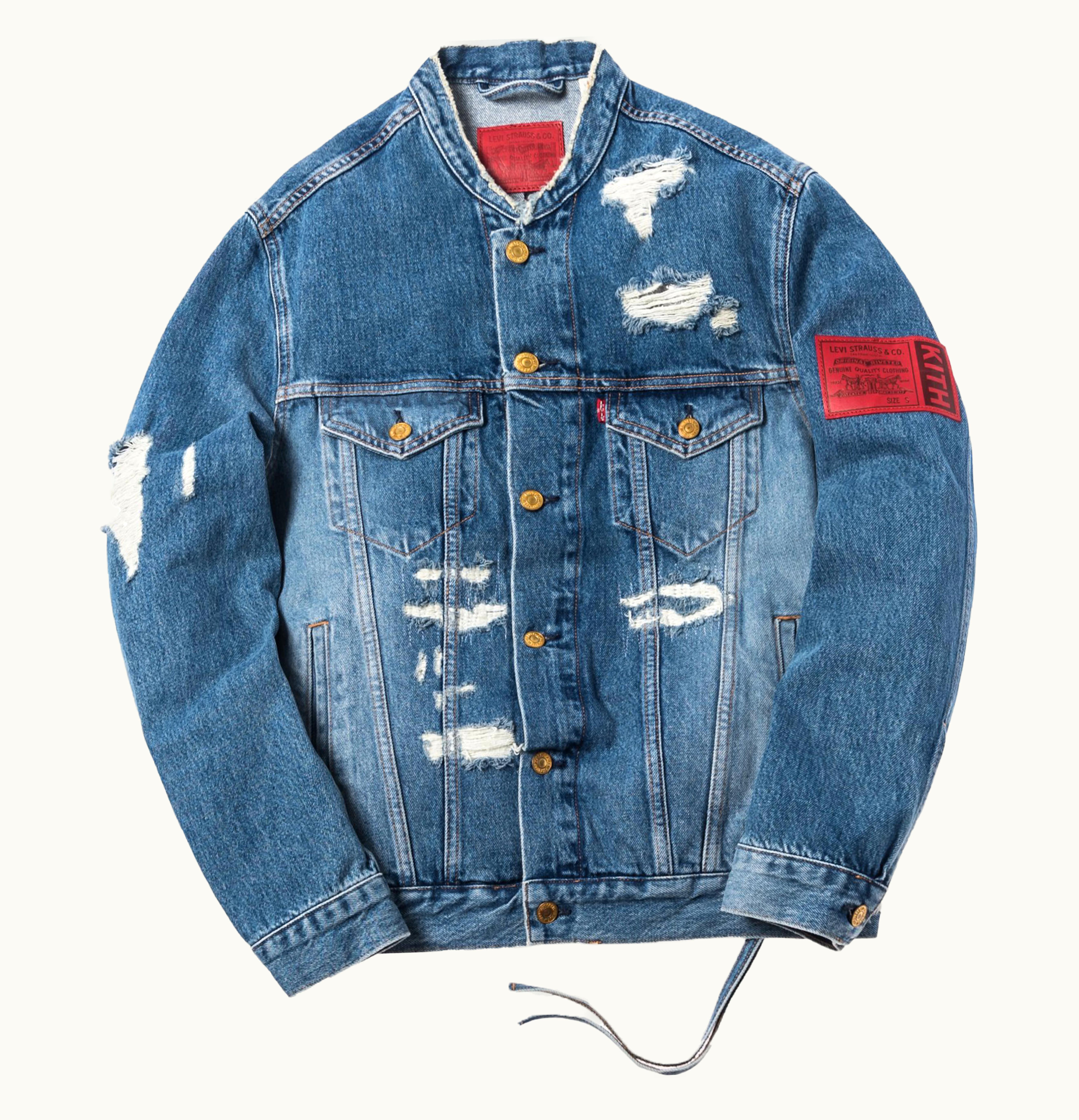 Kith Kith x Levis Strawberry Fields Patched Trucker Jacket Washed Blue
