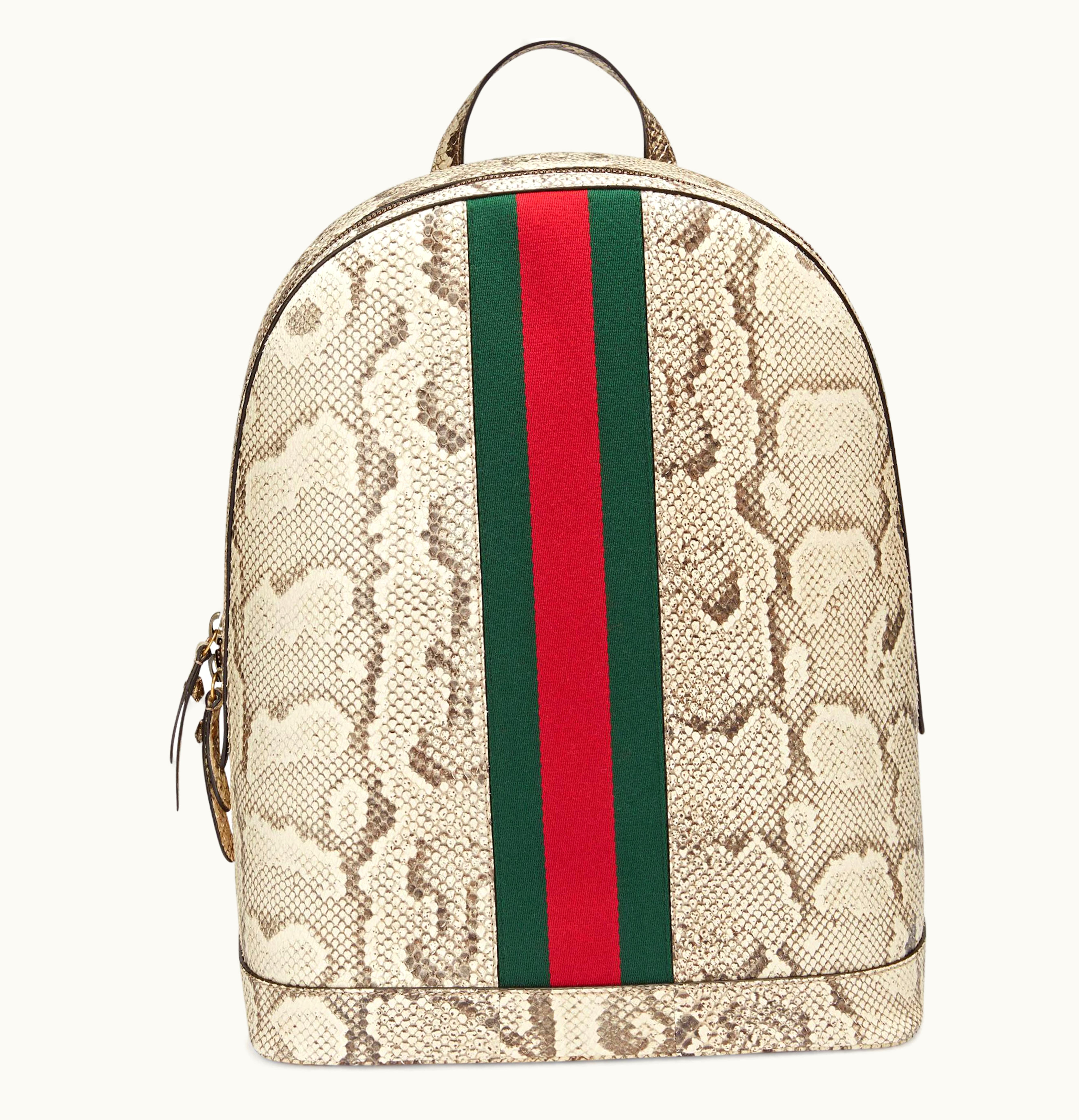 Gucci Gucci Backpack Web Animalier Python Yellow Brass