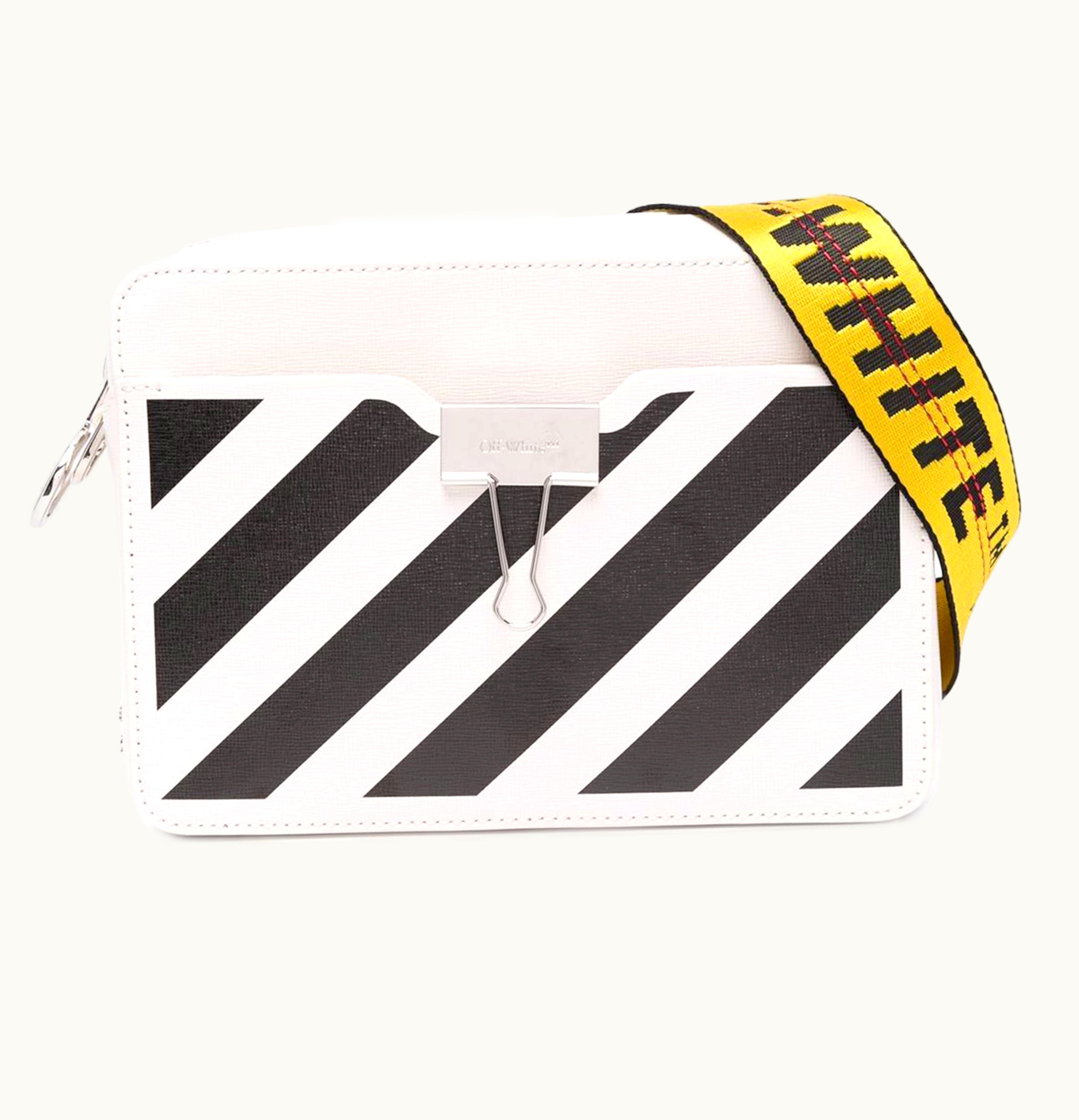 OFF-WHITE OFF WHITE Binder Diag Camera Shoulder Bag SS22 White Black Yellow