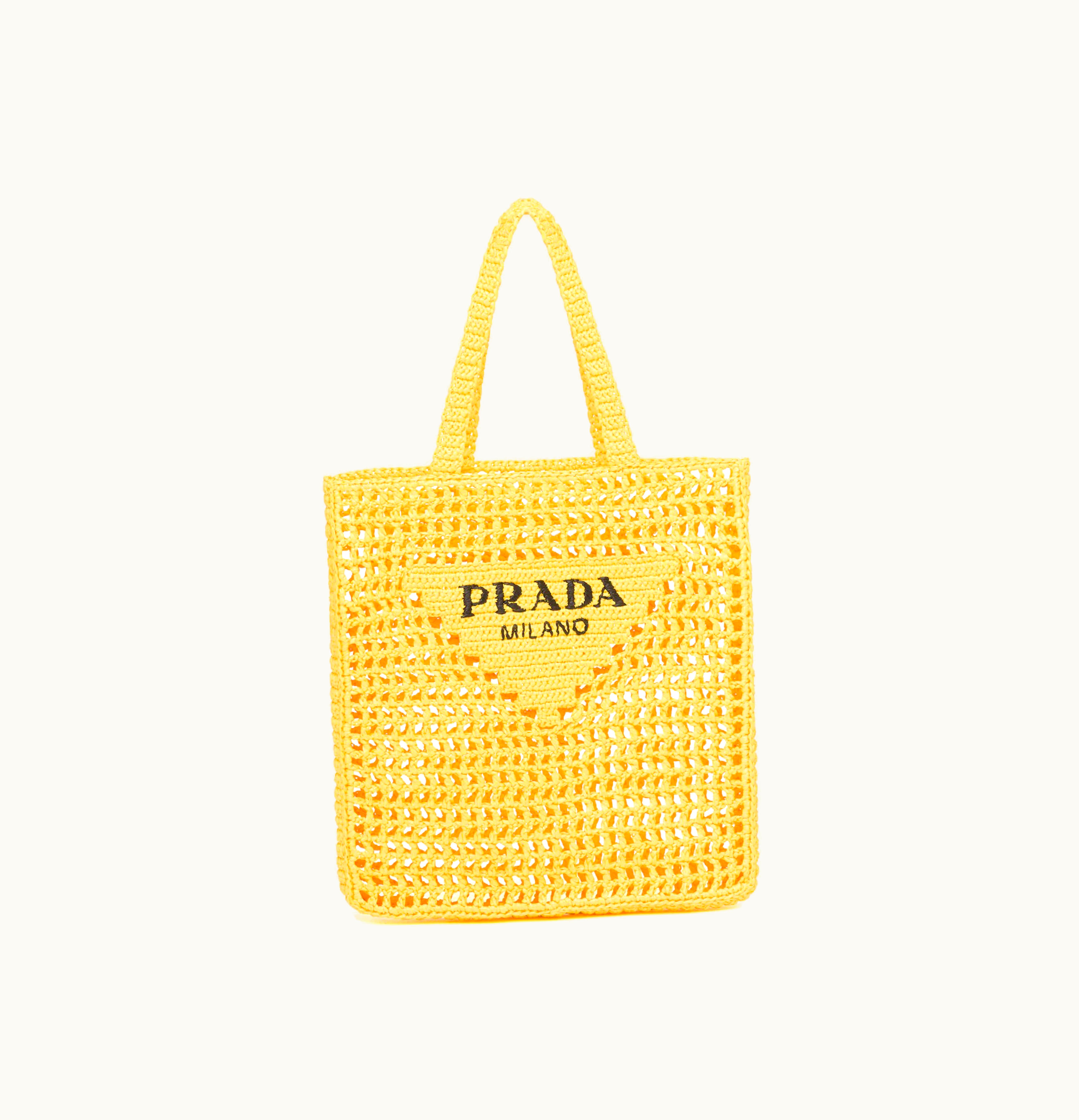 Prada Prada Raffia Tote Bag Yellow