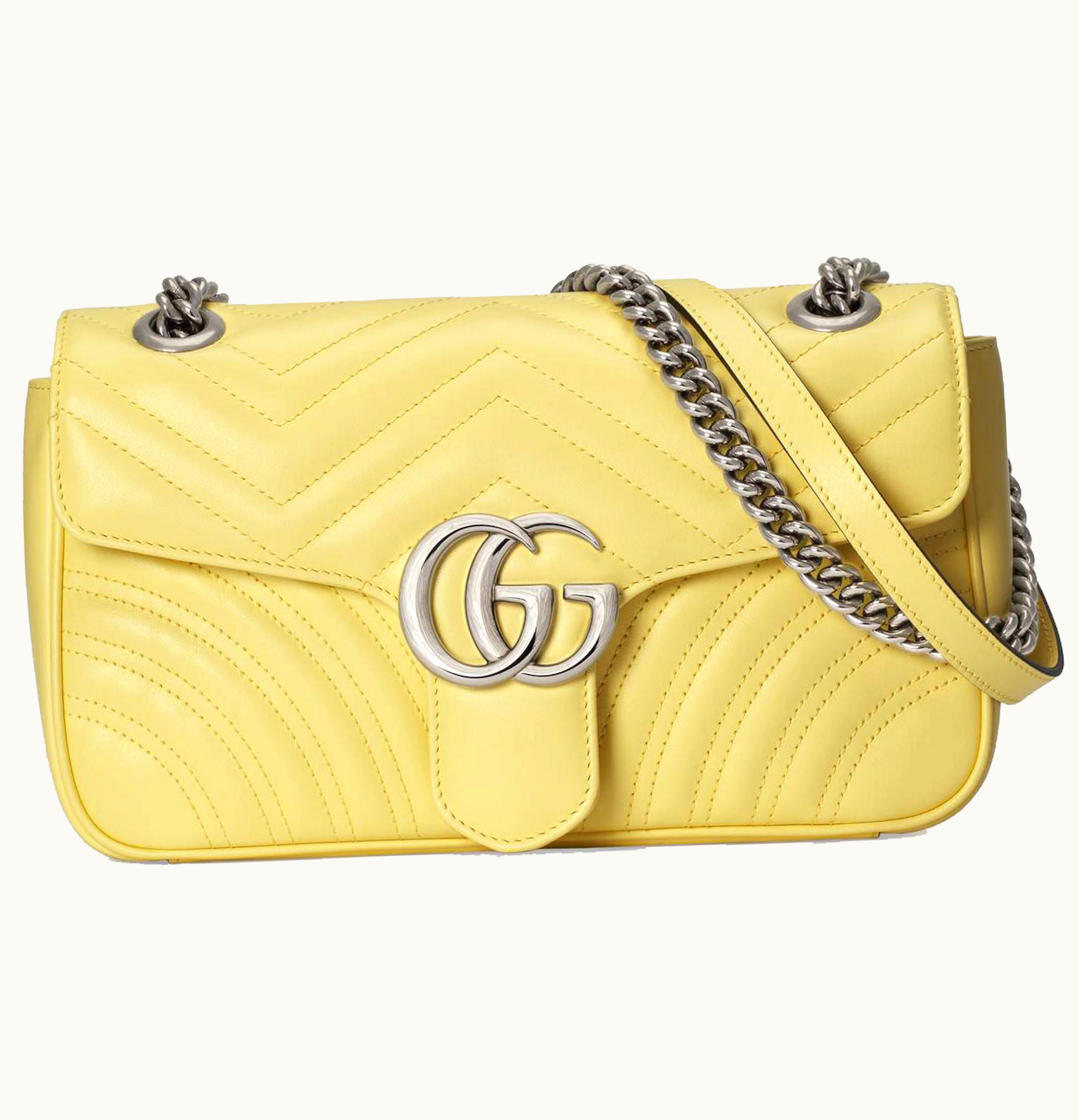 Gucci Gucci Marmont Shoulder Bag GG Small Pastel Yellow