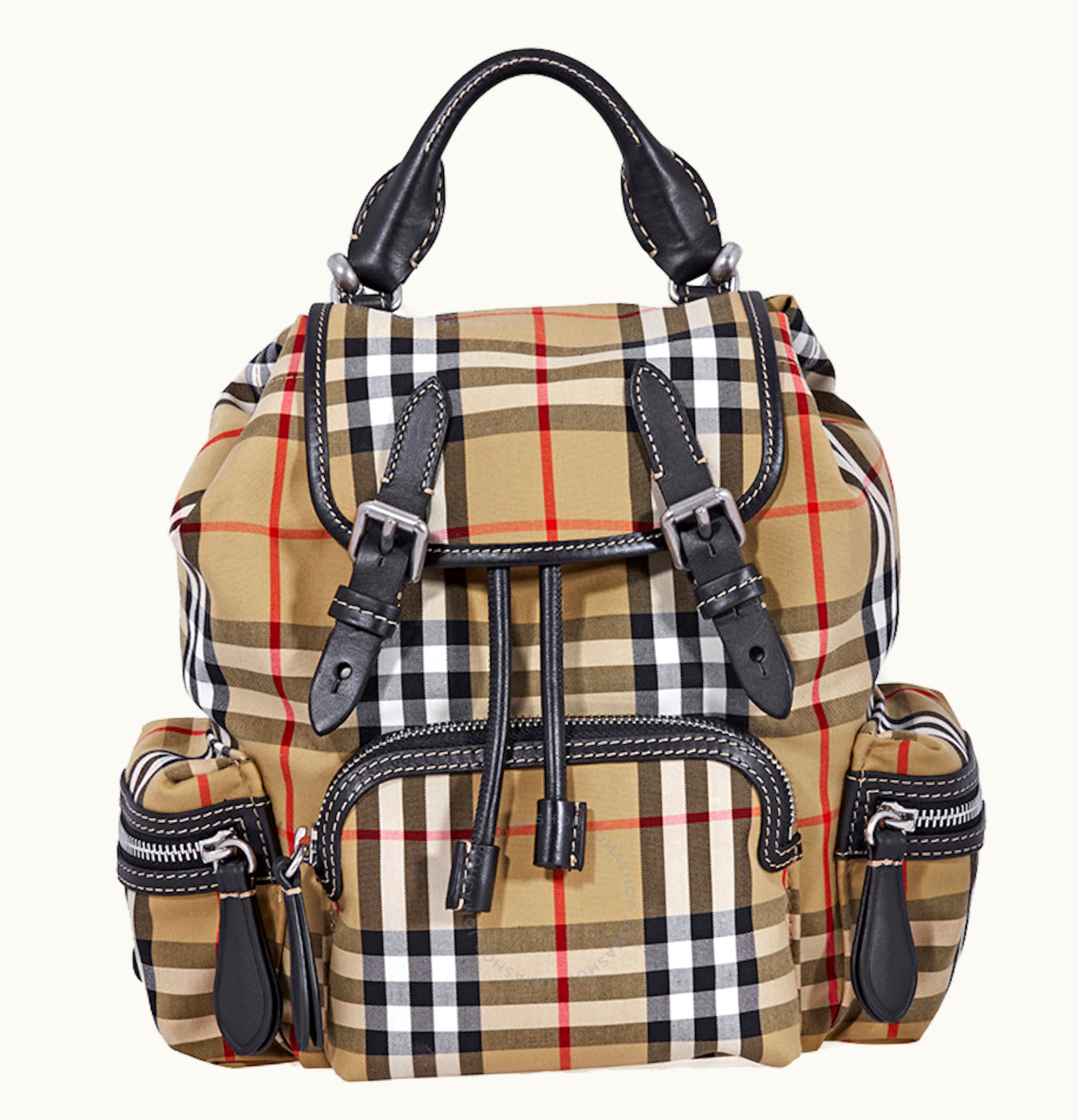 Burberry Burberry Antique Yellow Check Rucksack Backpack Small Brown