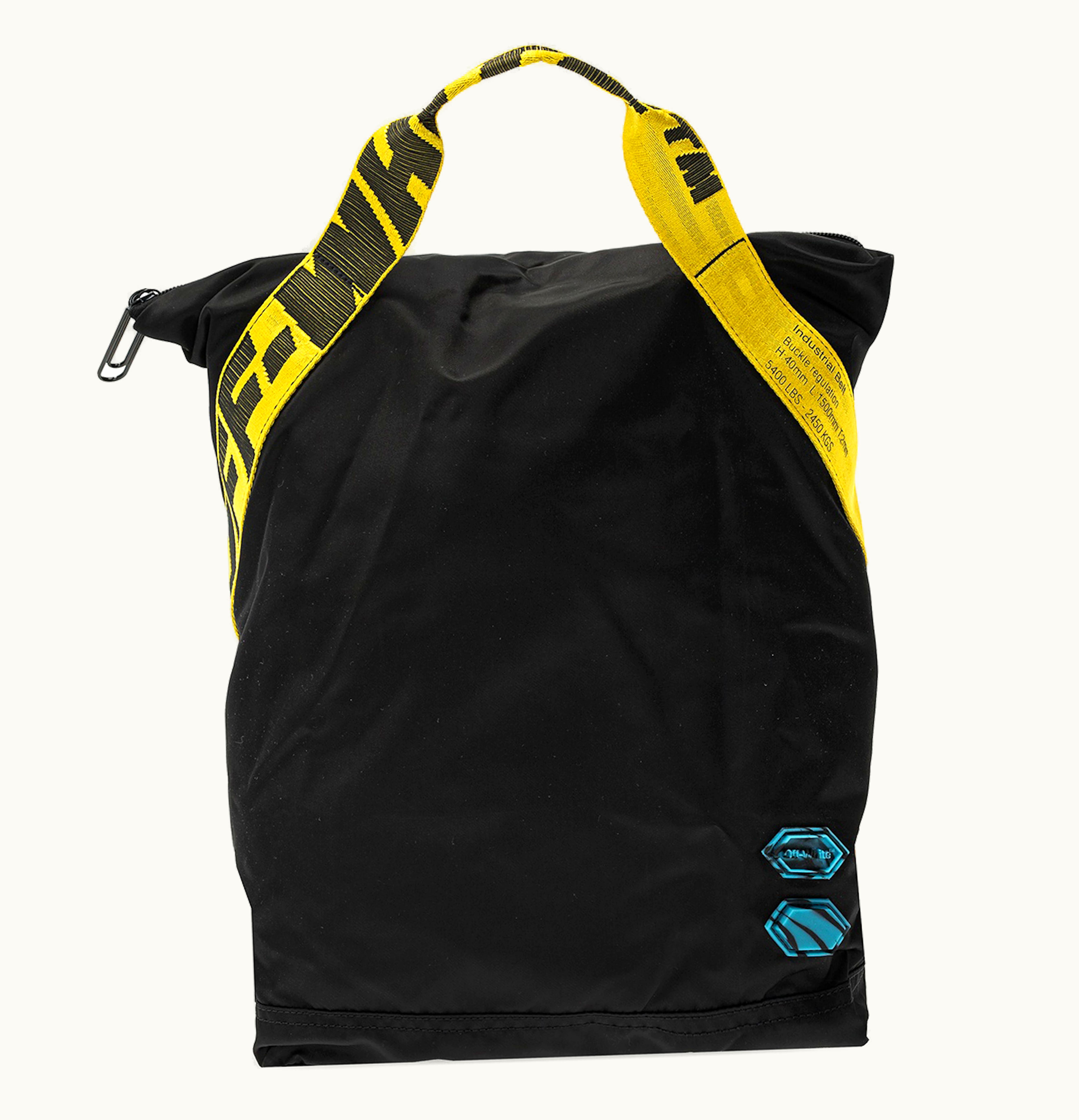 OFF-WHITE OFF WHITE Printed Backpack Logo Applique Black Yellow