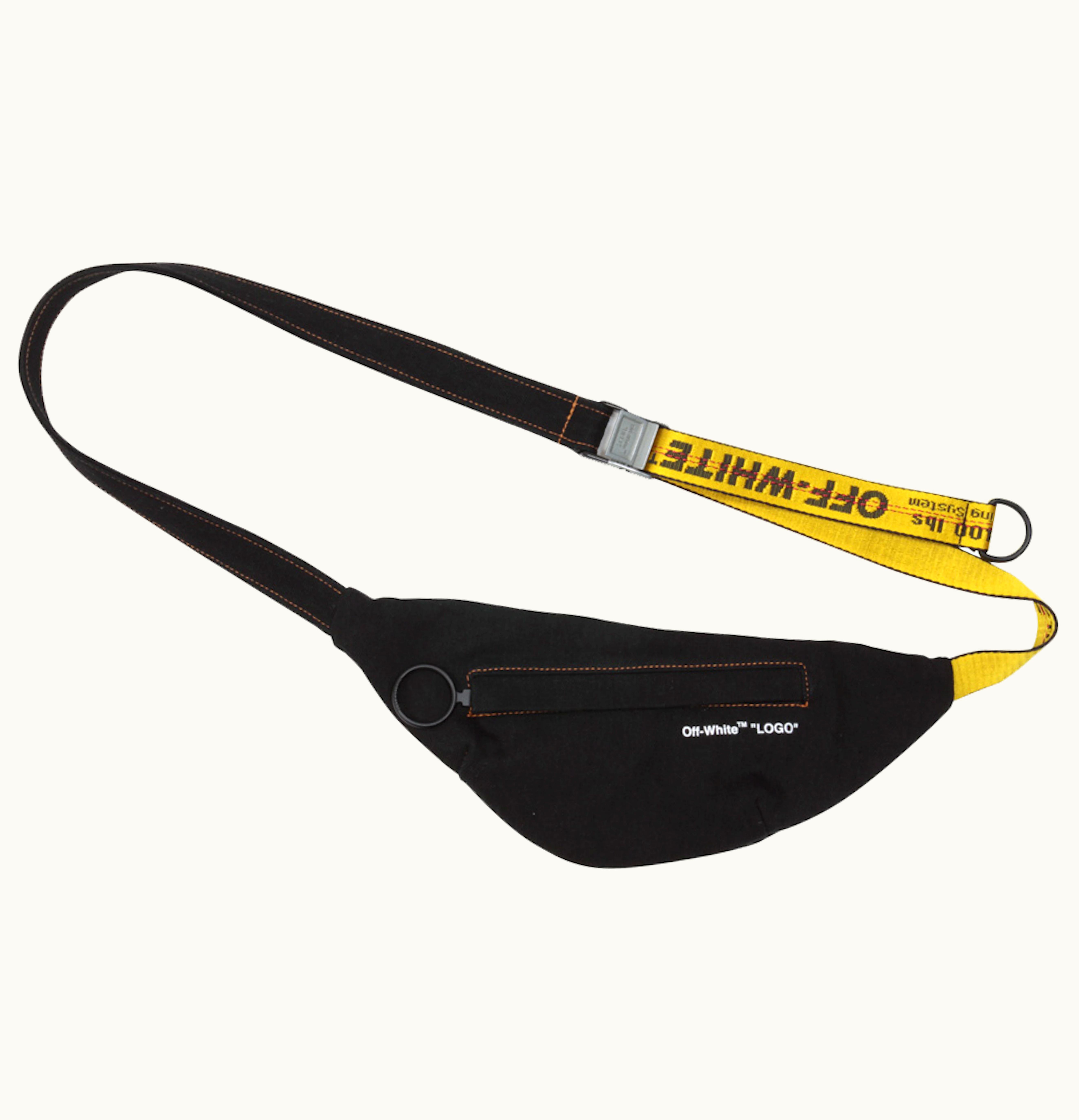 OFF-WHITE OFF WHITE Belt Bag Denim Vintage Black Yellow