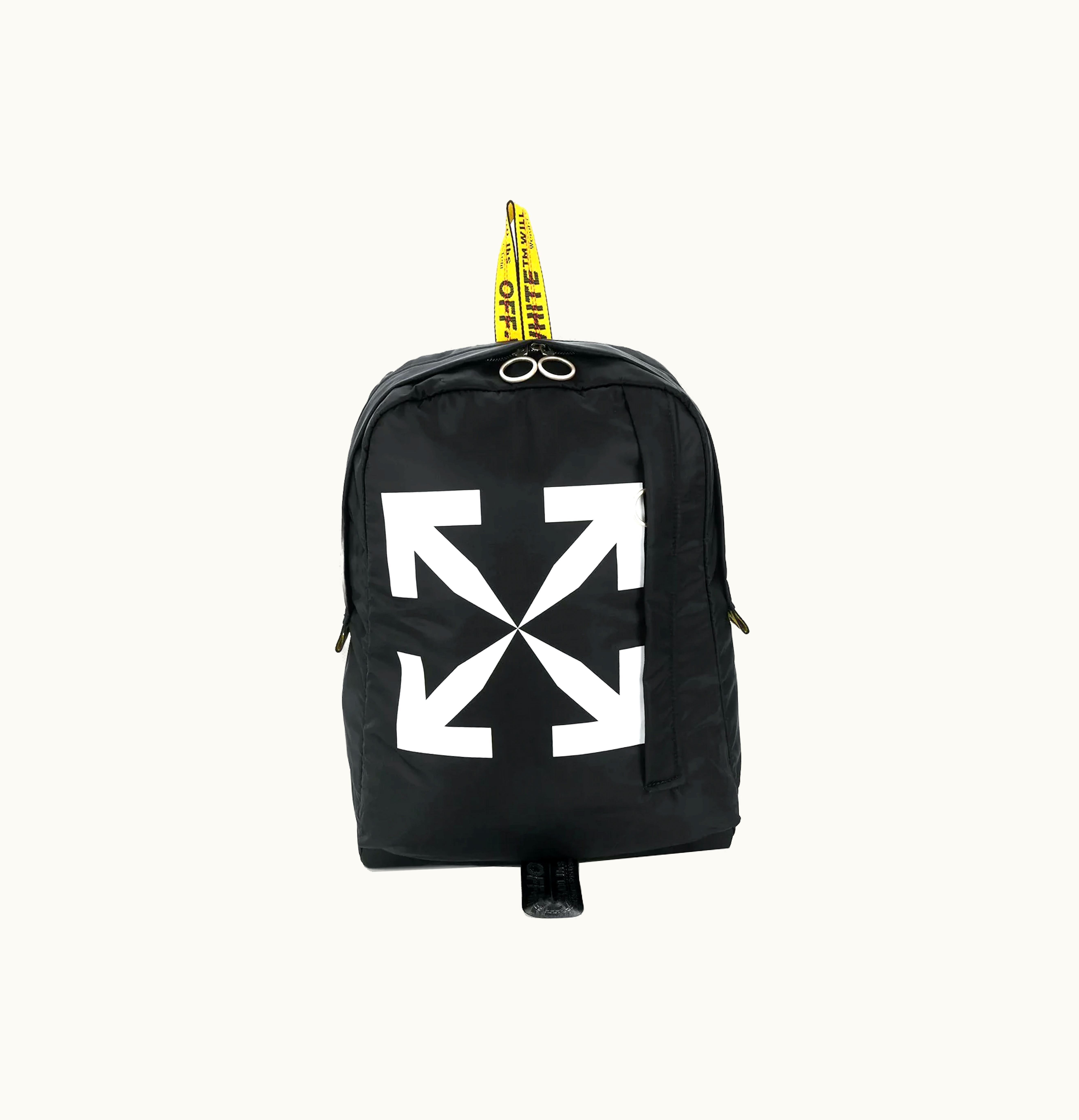 OFF-WHITE OFF WHITE Arrow Print Backpack Black Yellow