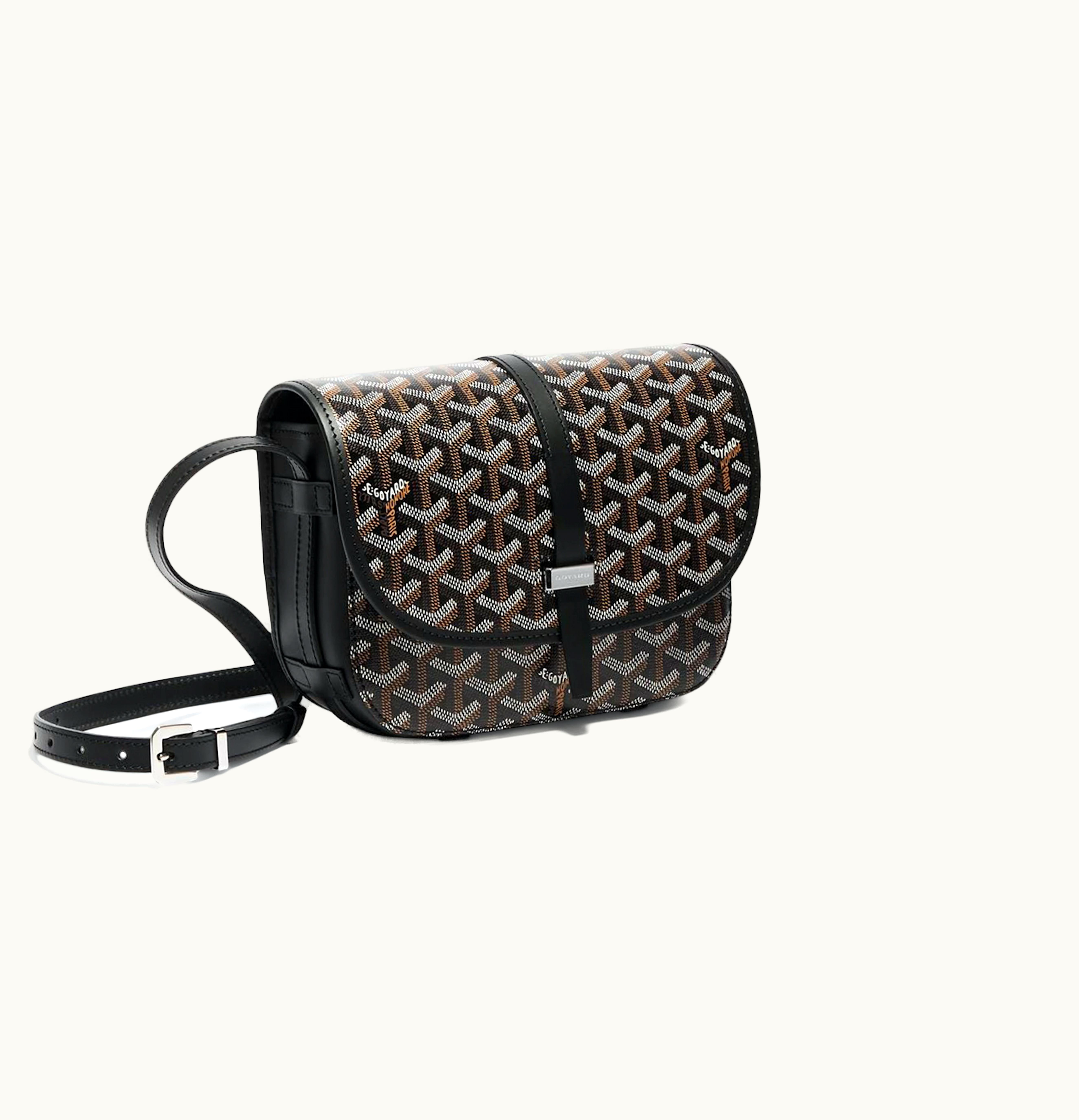 Goyard Goyard Messenger Belvedere PM Canvas Leather Black