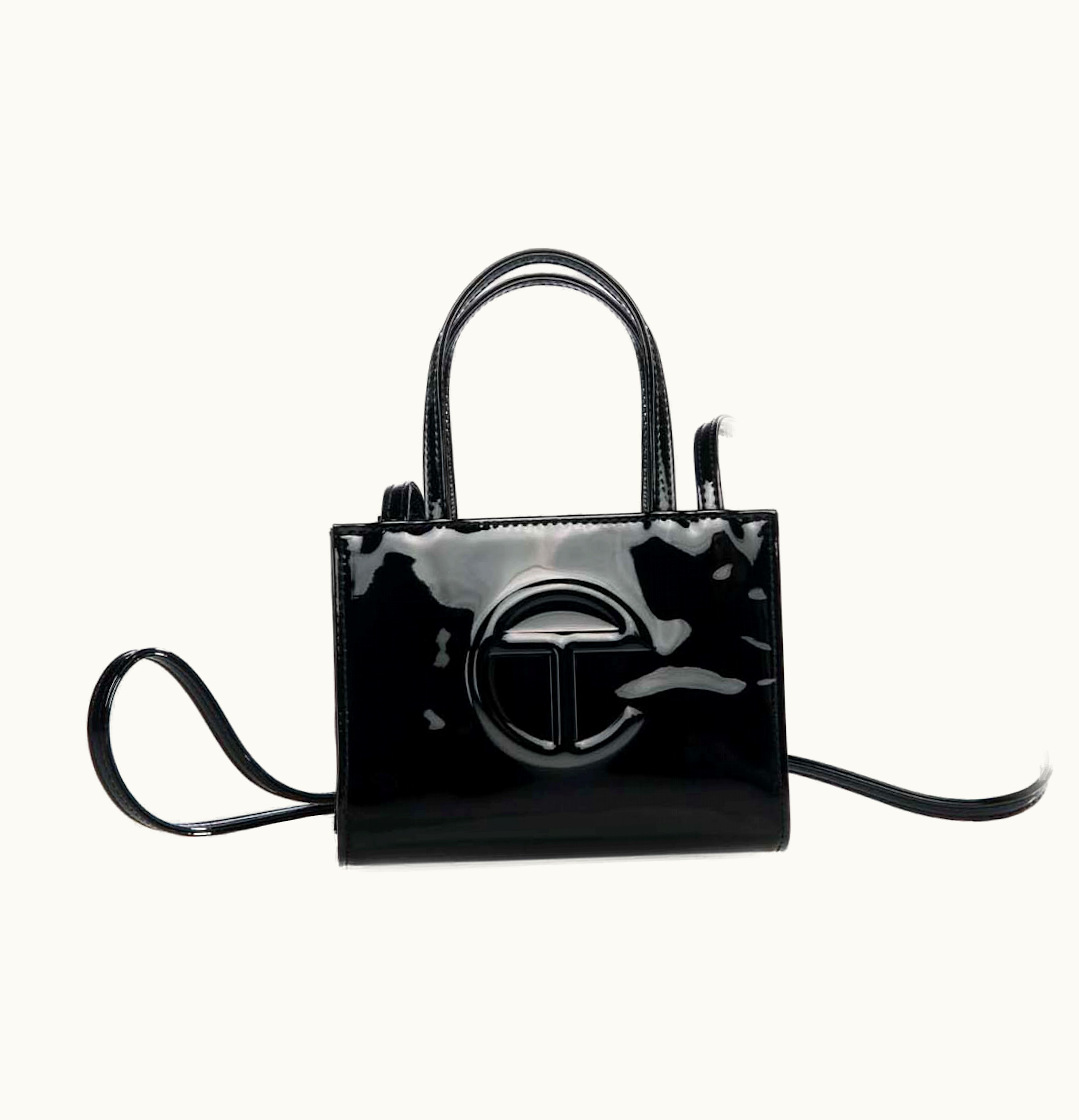 Telfar Telfar Small Patent Shopping Bag Black