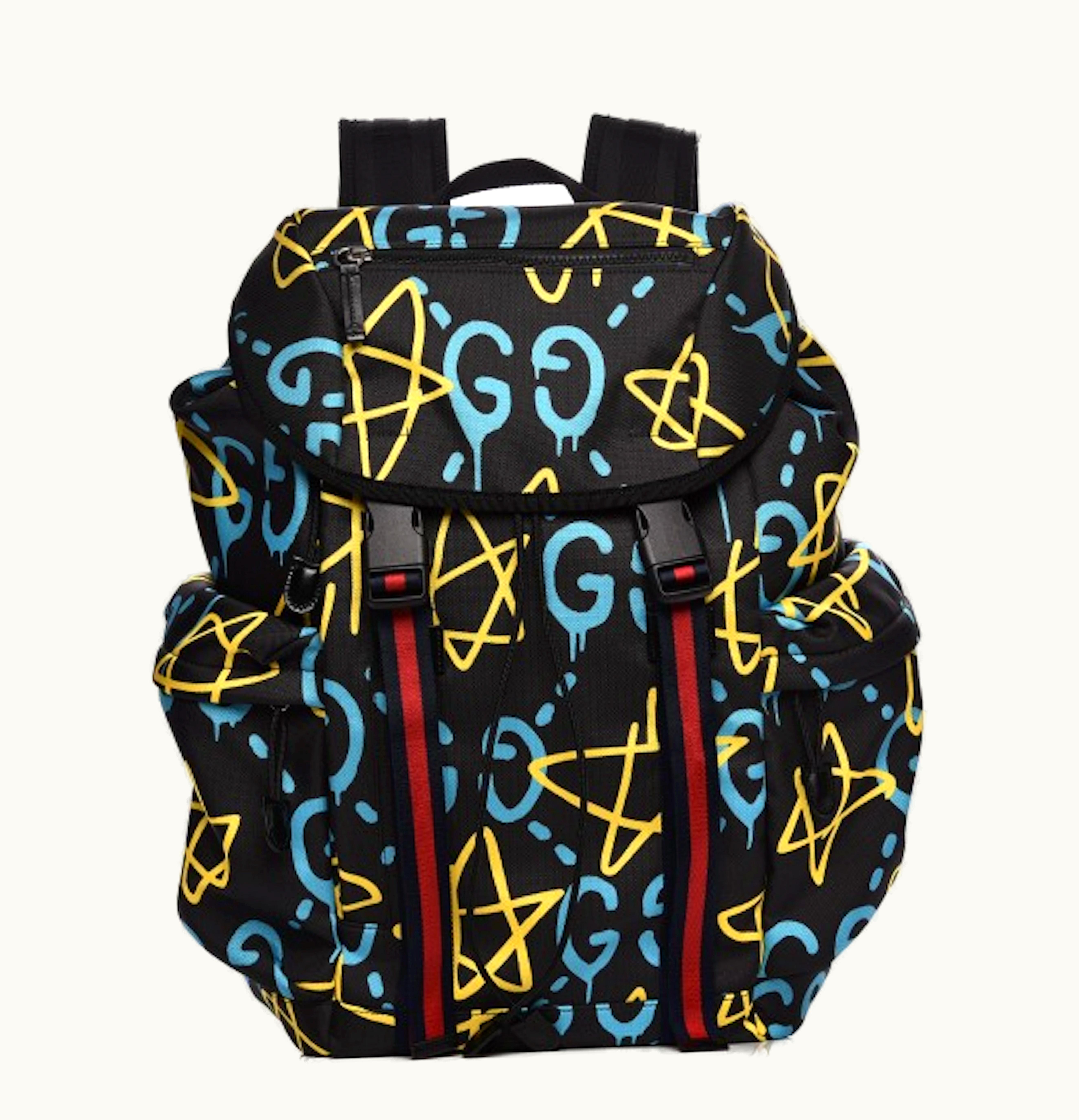 Gucci Gucci Backpack GucciGhost Techpack Canvas Nylon Multicolor Black