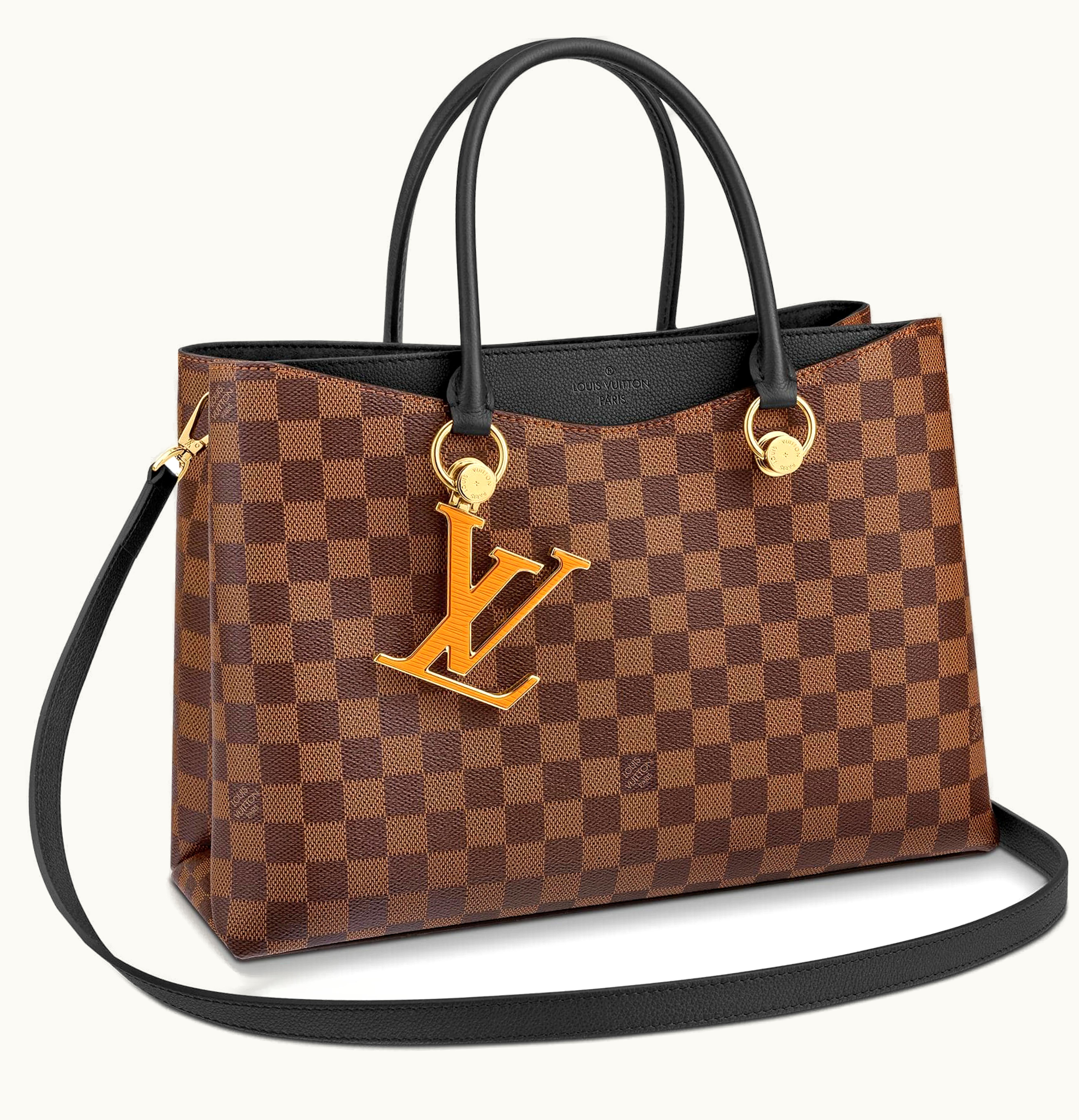 Louis Vuitton Louis Vuitton Riverside Damier Ebene Yellow Epi textured Resin Charm Brown Noir