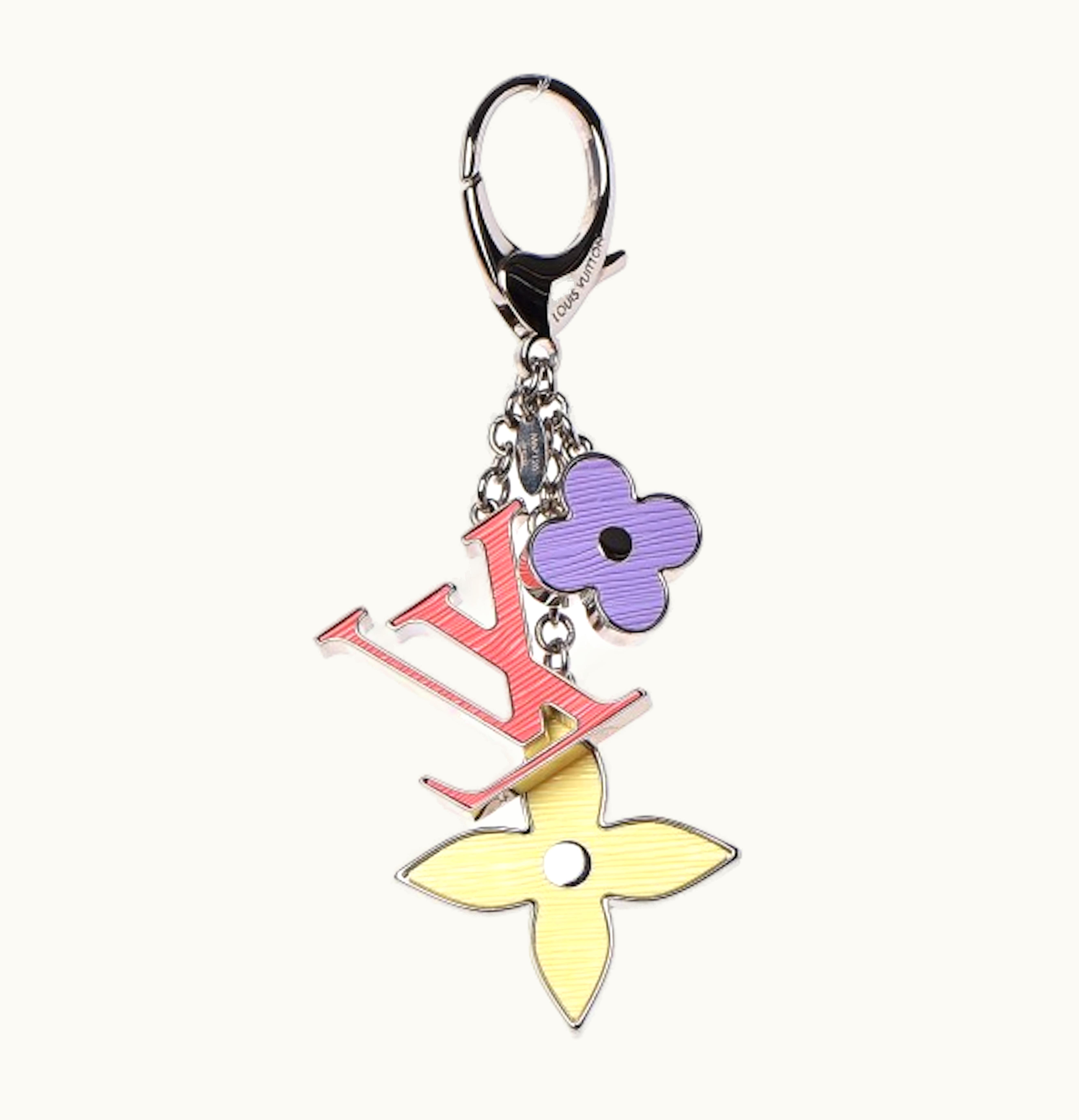 Louis Vuitton Louis Vuitton Bag Charm Fleur d Epi Pastels Purple Pink Yellow