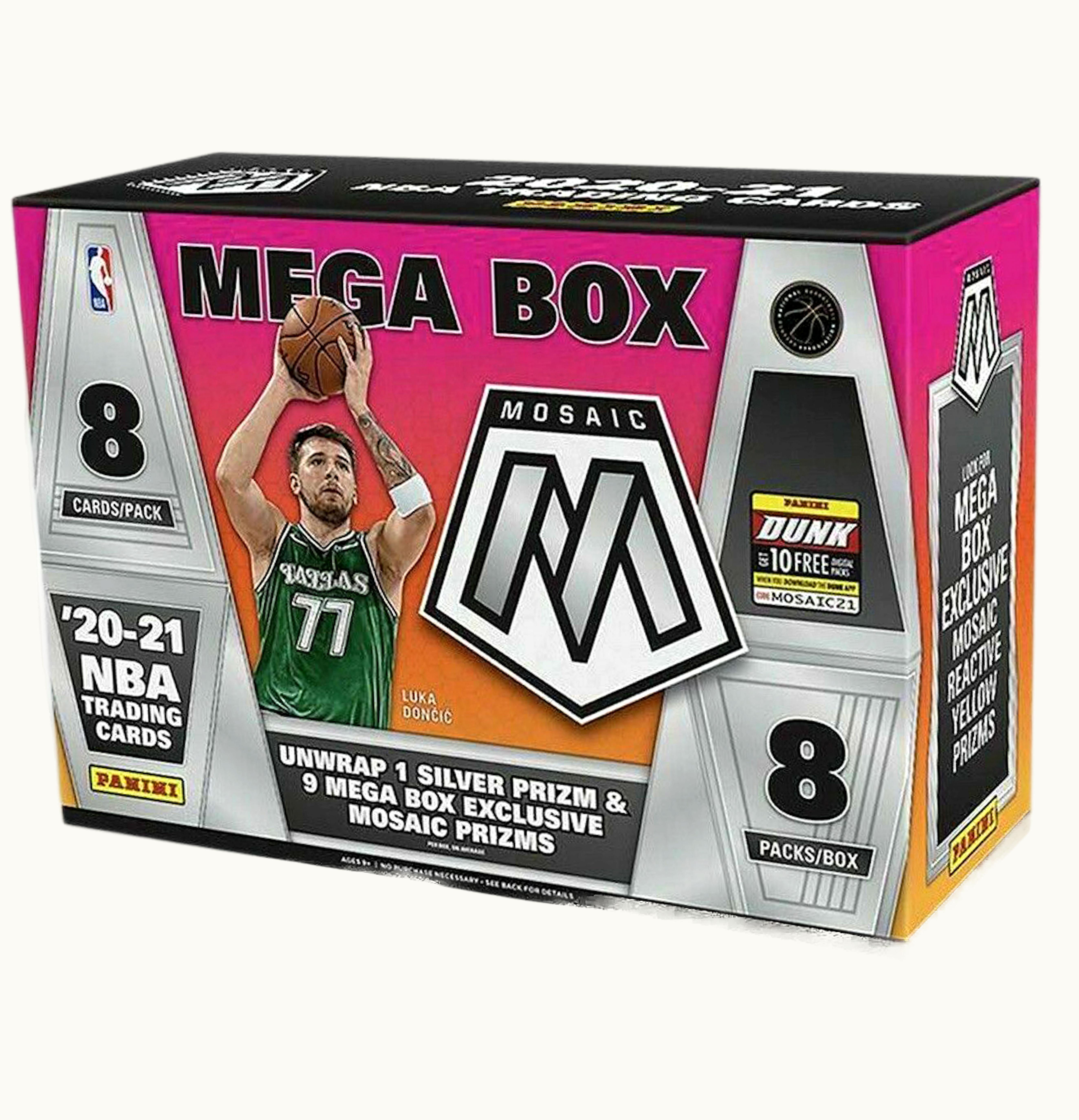 Panini 2020 21 Panini Mosaic Basketball Mega Box Silver Prizm 8 Packs