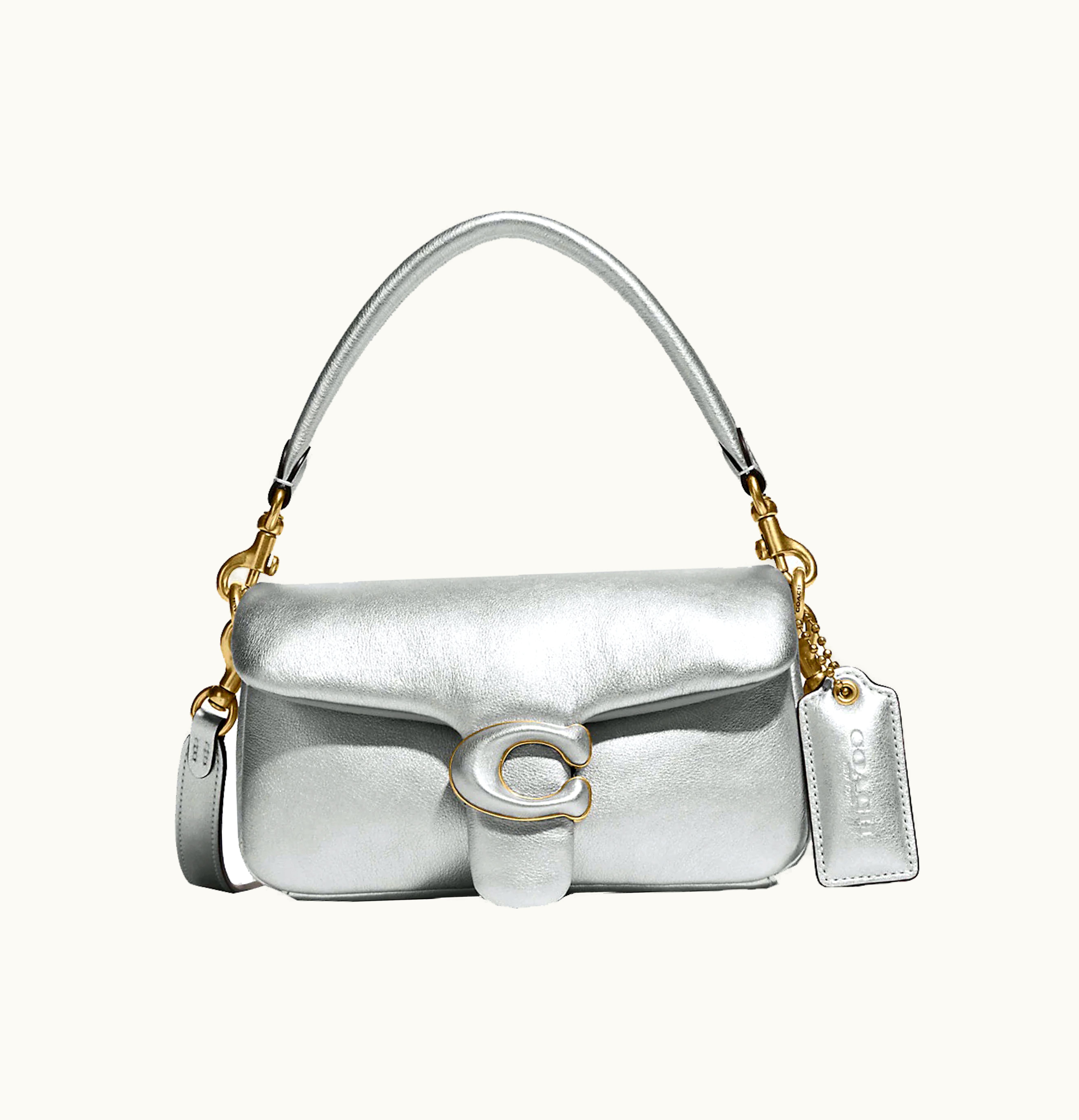 Coach Coach Pillow Tabby Shoulder Bag 18 Metallic Silver