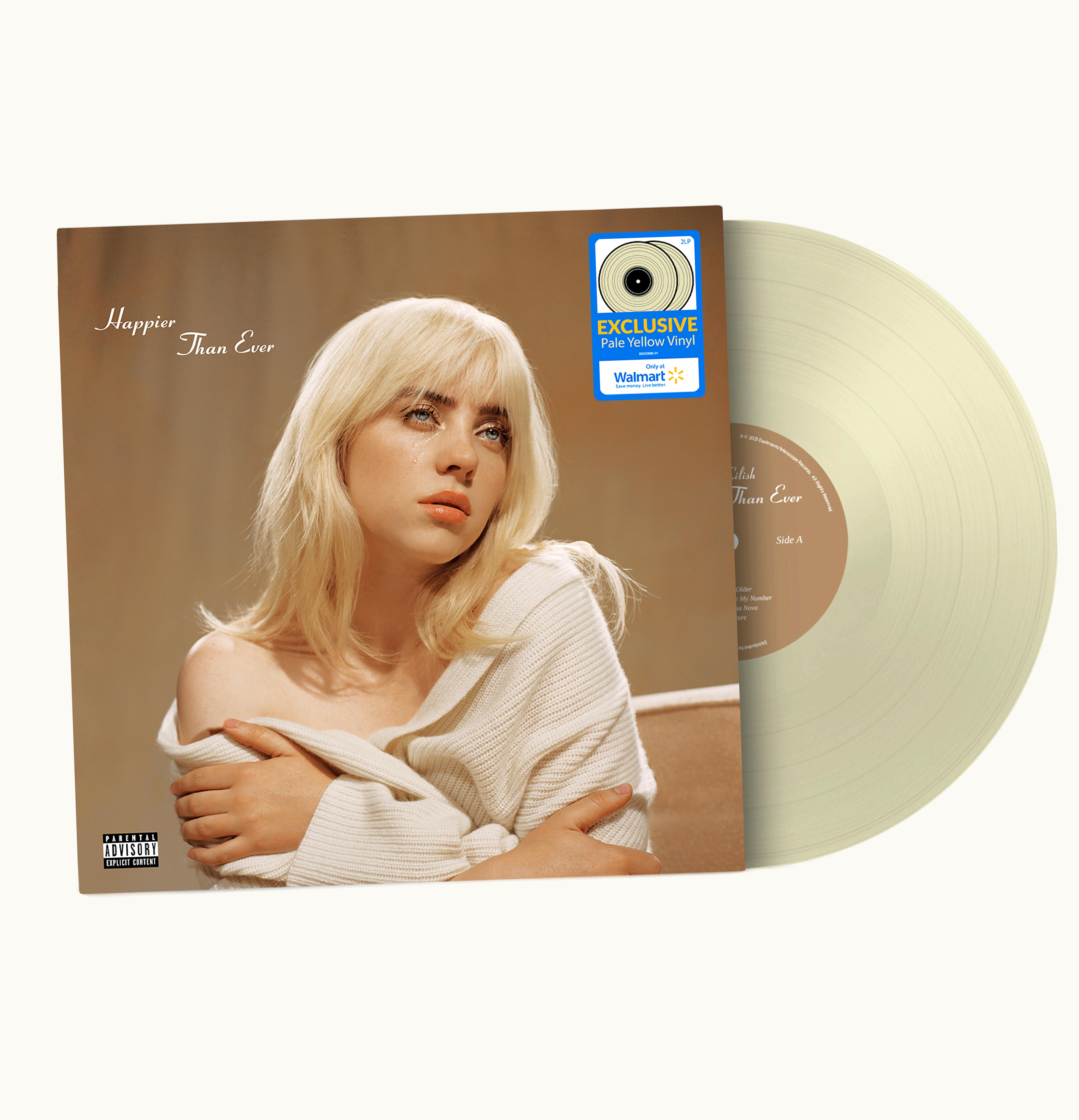 Billie Eilish Billie Eilish Happier Than Ever Exclusive Pale Yellow Walmart Exclusive LP Vinyl Yellow