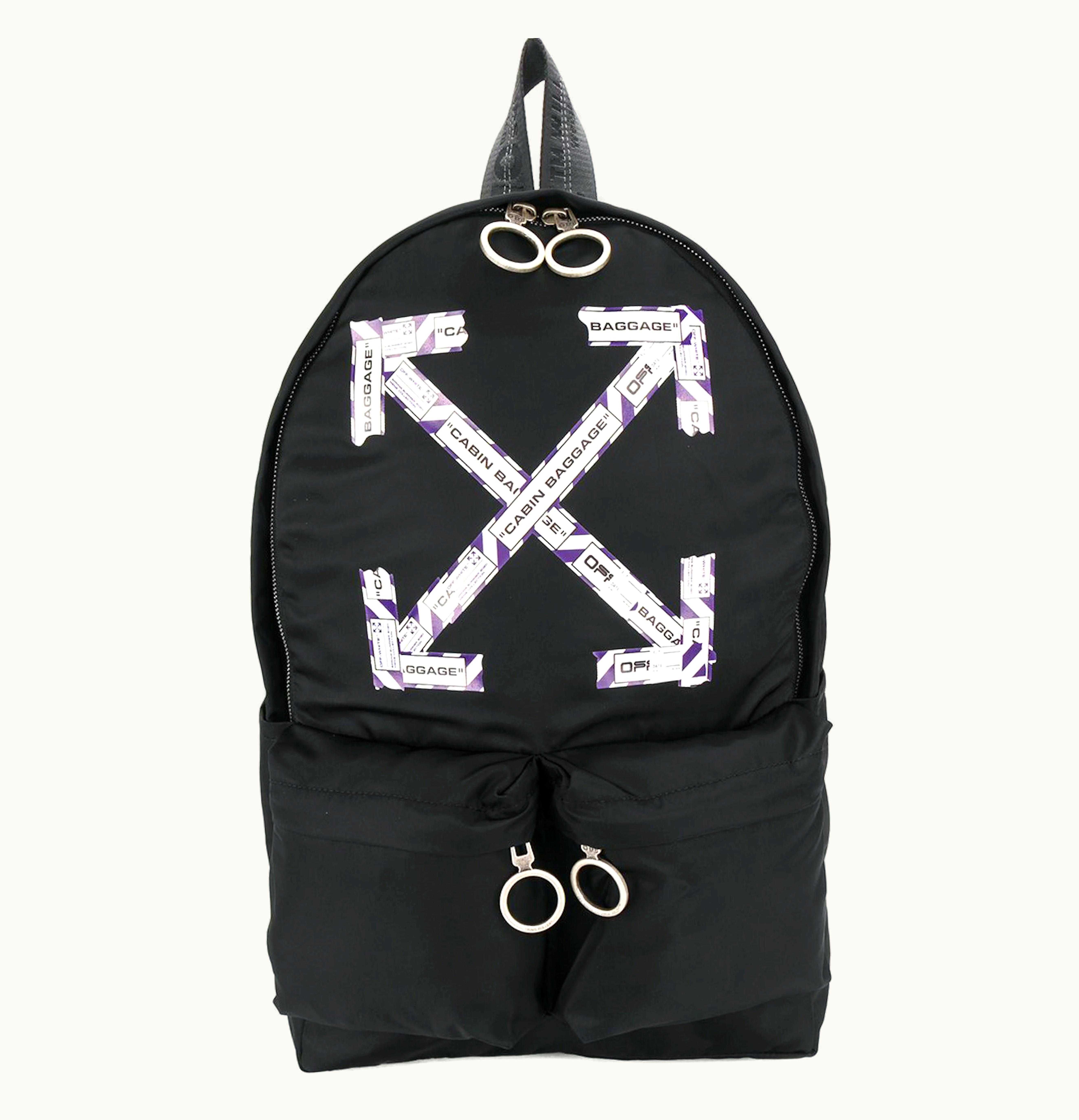 OFF-WHITE OFF WHITE Airport Tape Diagonal Arrows Backpack Black Purple