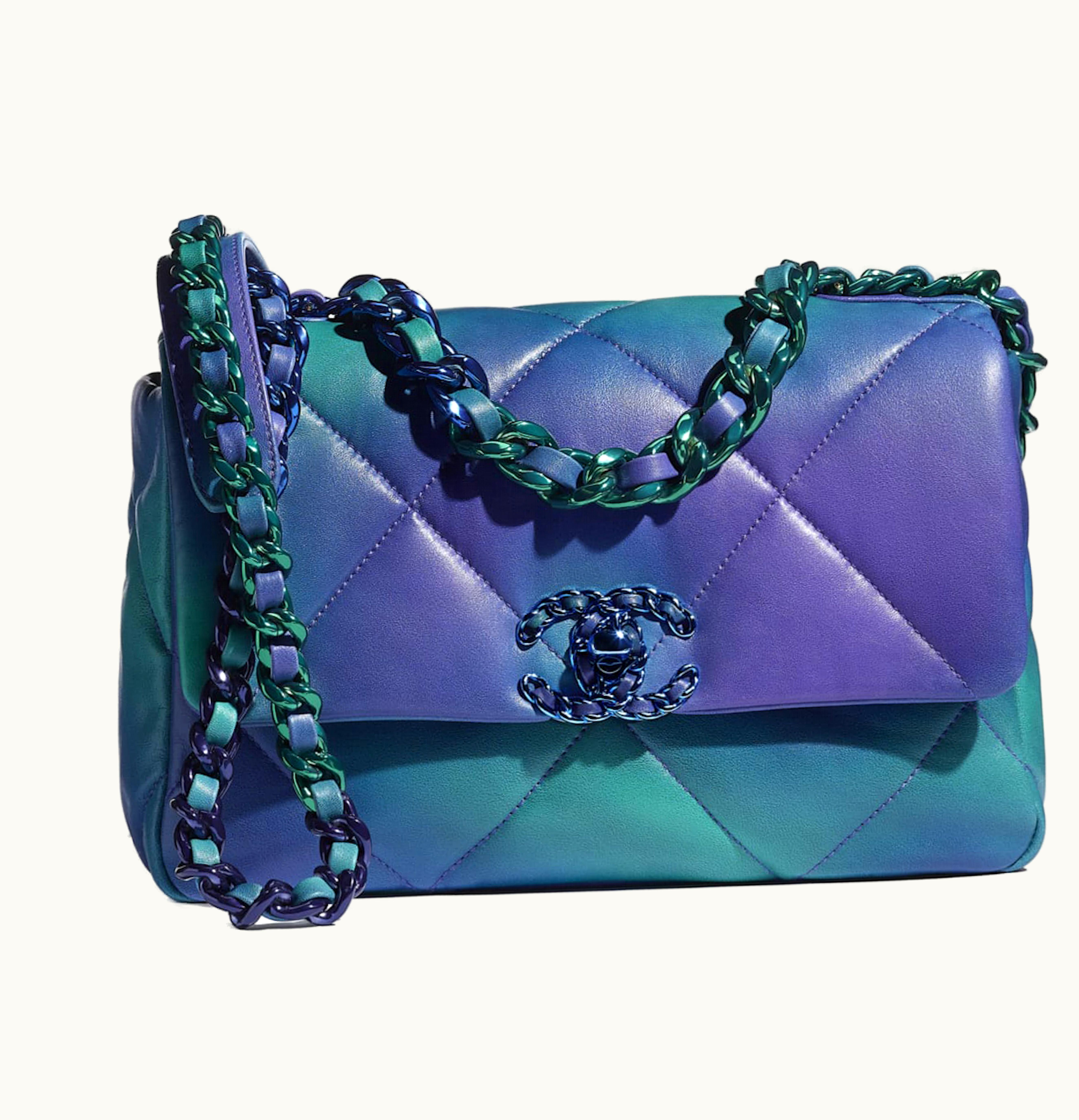 Chanel Chanel 19 Tie and Dye Flap Blue Purple