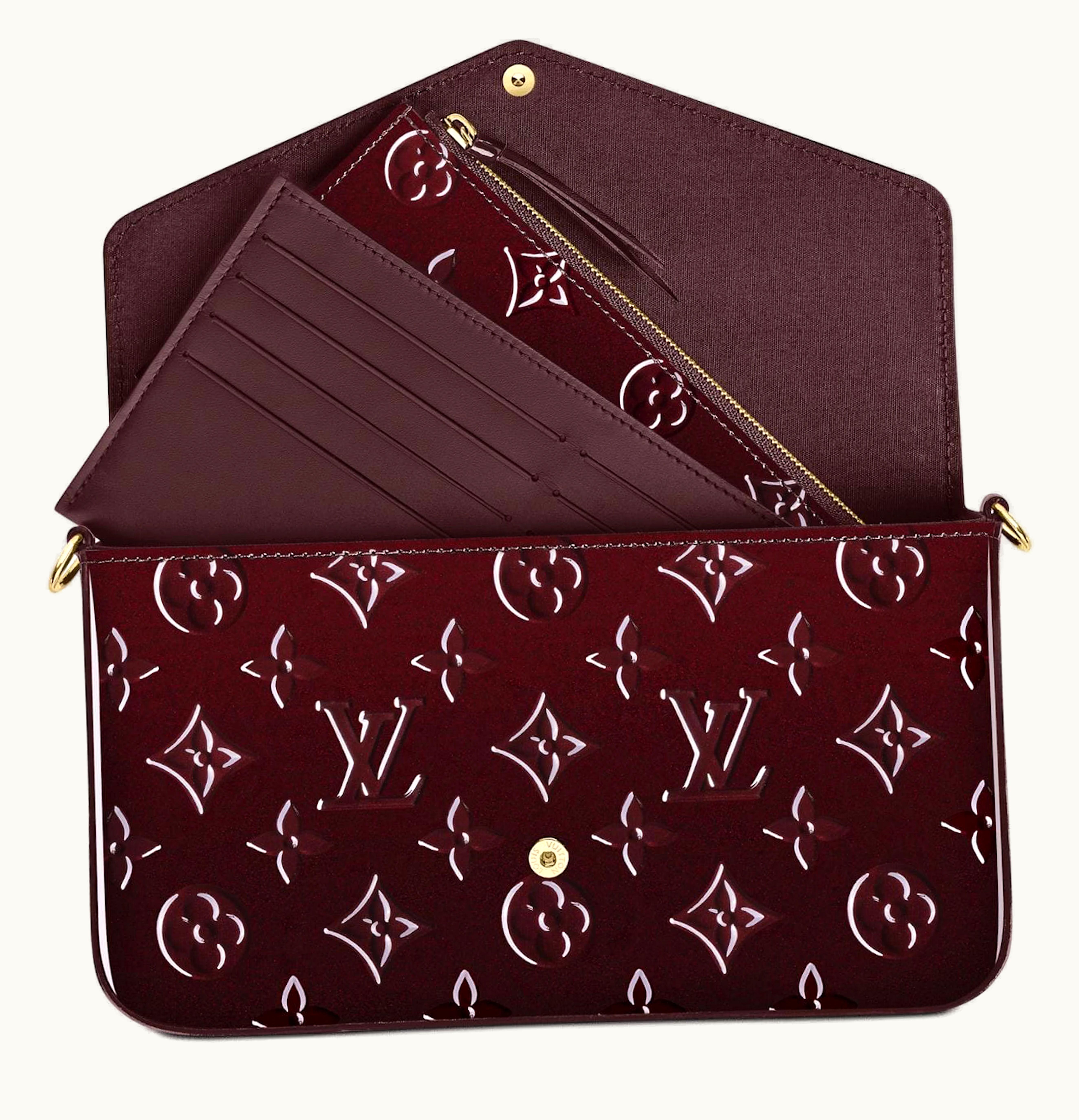 Louis Vuitton Louis Vuitton Pochette Felicie Monogram Vernis Amarante
