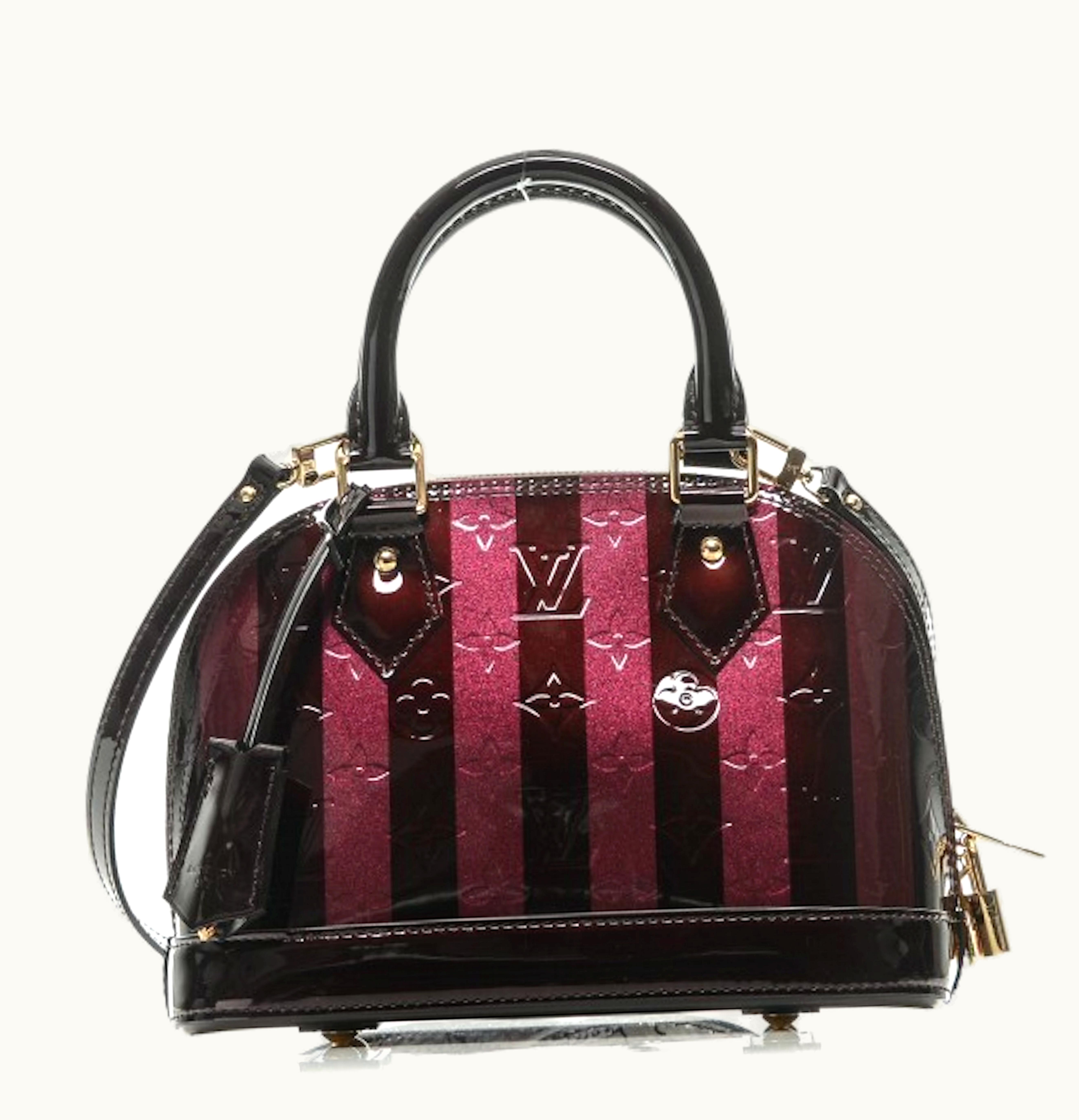 Louis Vuitton Louis Vuitton Alma Rayures Monogram Vernis BB Amarante
