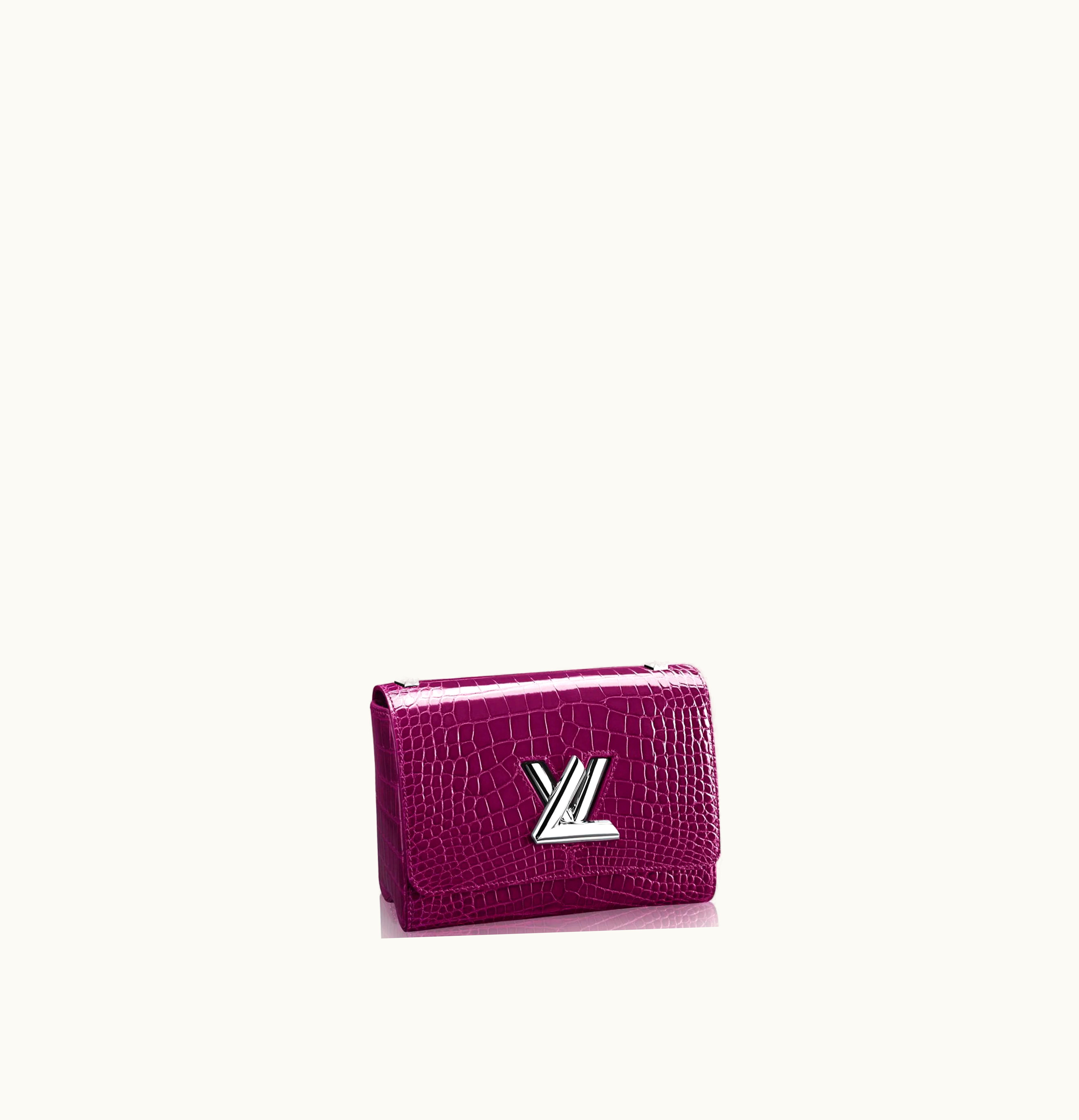 Louis Vuitton Louis Vuitton Twist Crocodile Brillant Silver tone MM Raisin