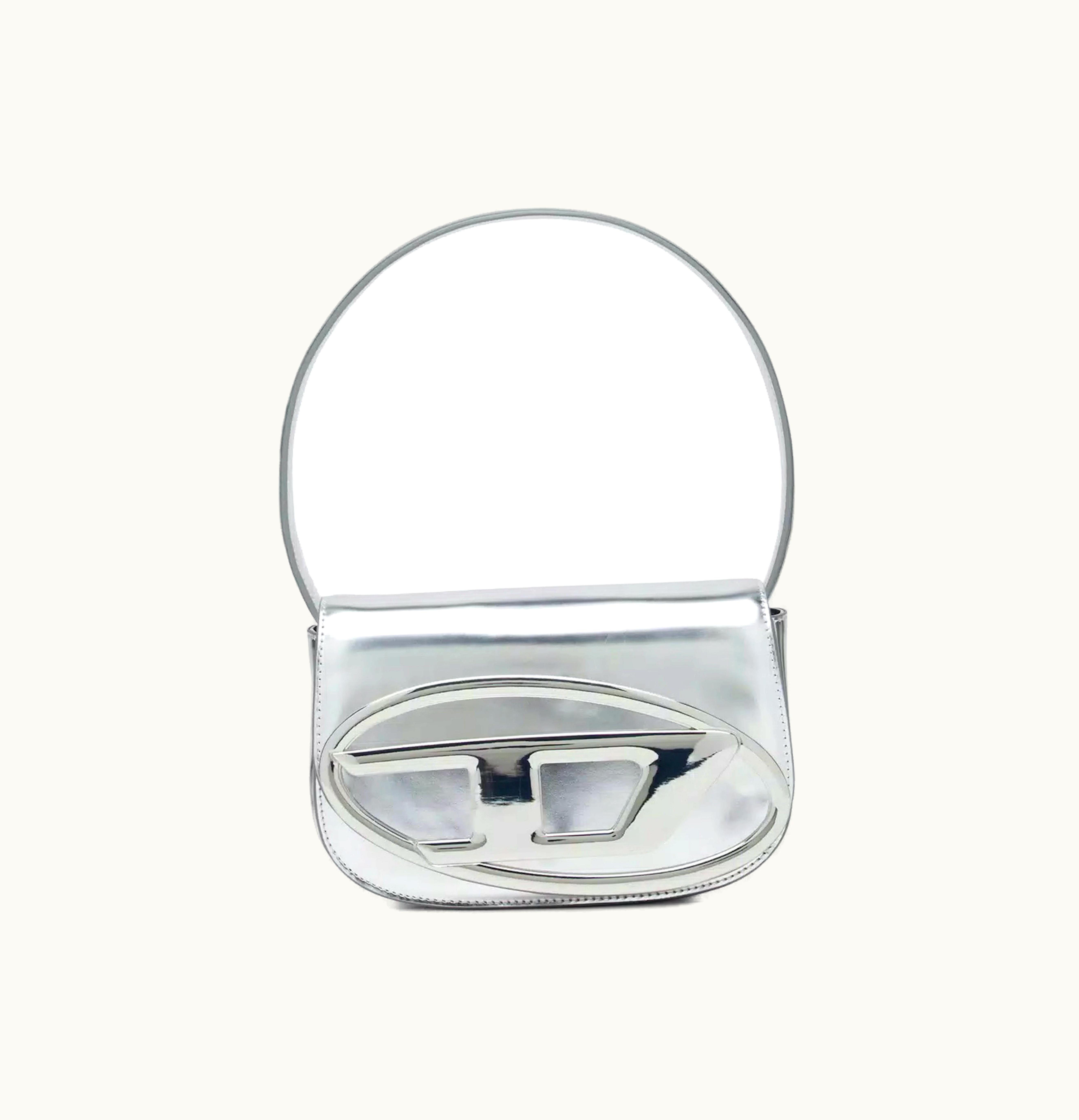 Diesel Diesel 1DR Shoulder Bag Mirrored Leather Silver