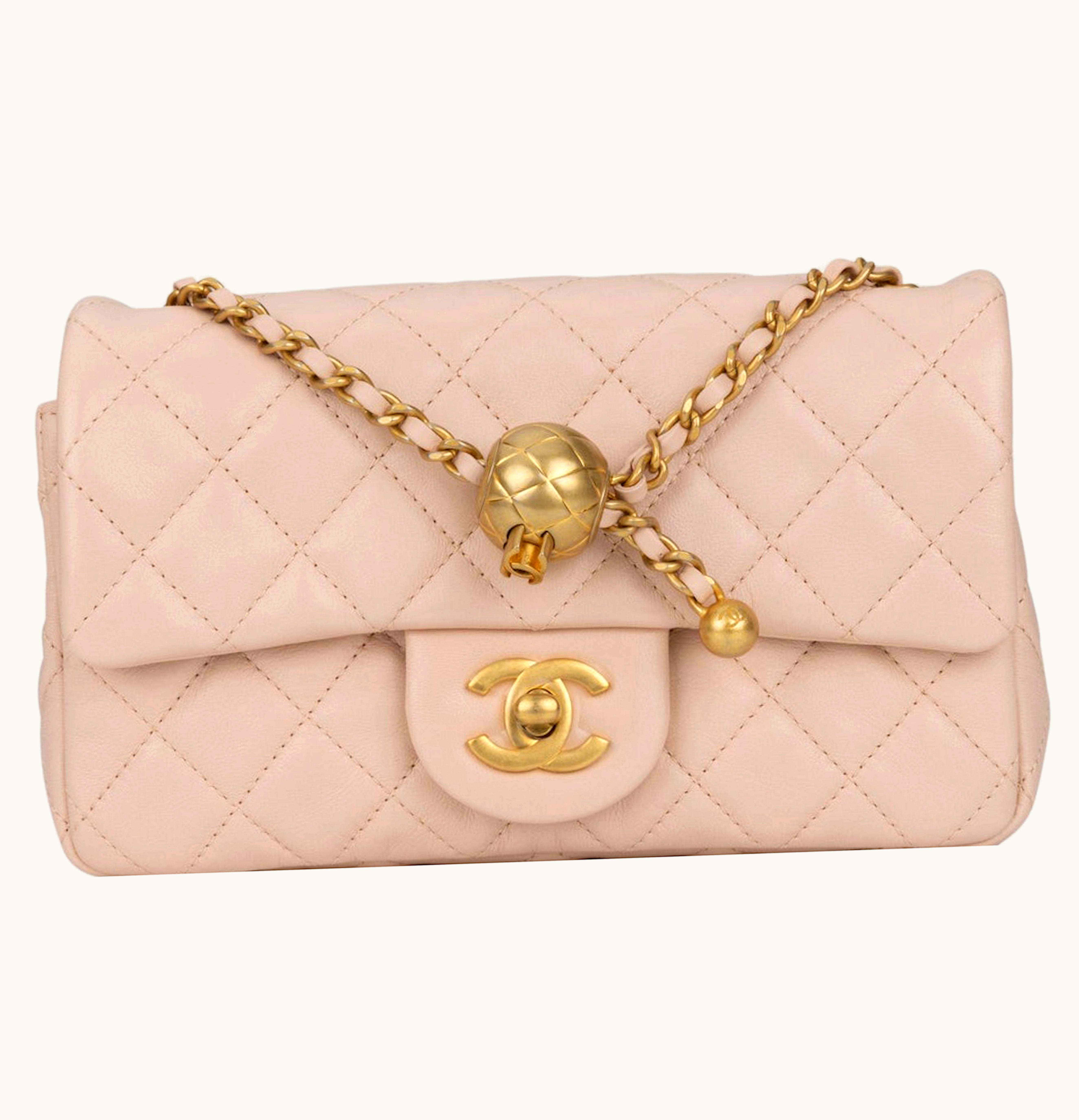 Chanel Chanel Quilted Rectangular Flap Bag Mini Pearl Crush Light Beige